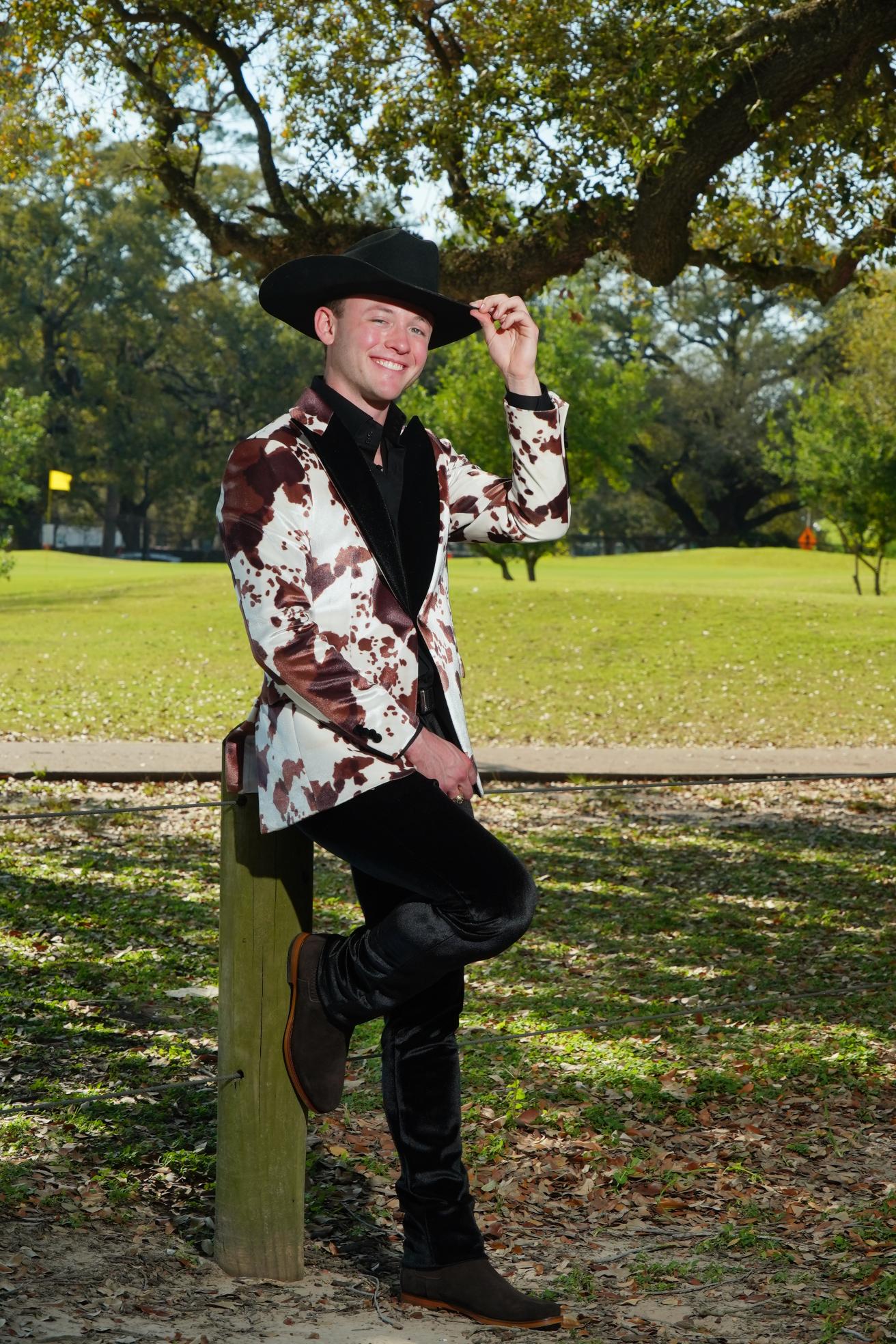 Western Luxe Cow Print Statement Blazer Set