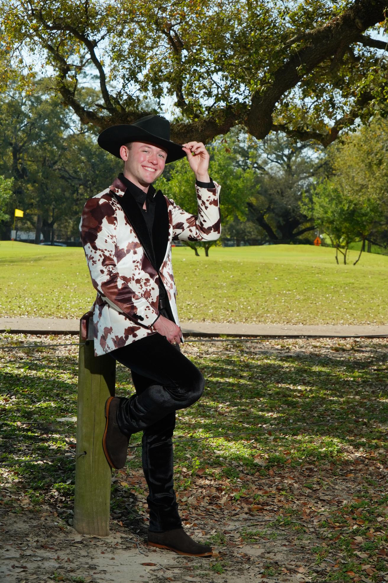 Western Luxe Cow Print Statement Blazer Set