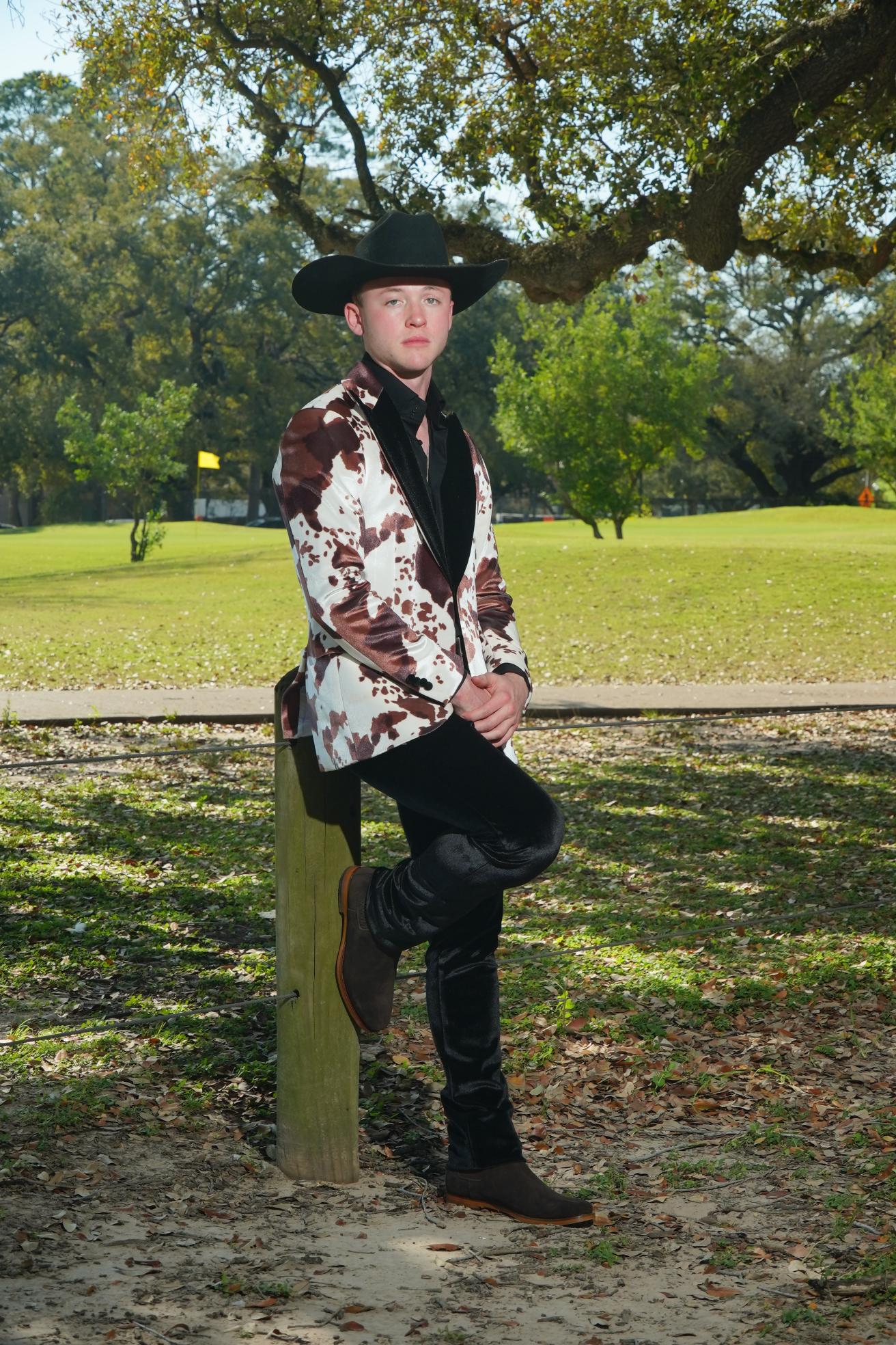 Western Luxe Cow Print Statement Blazer Set