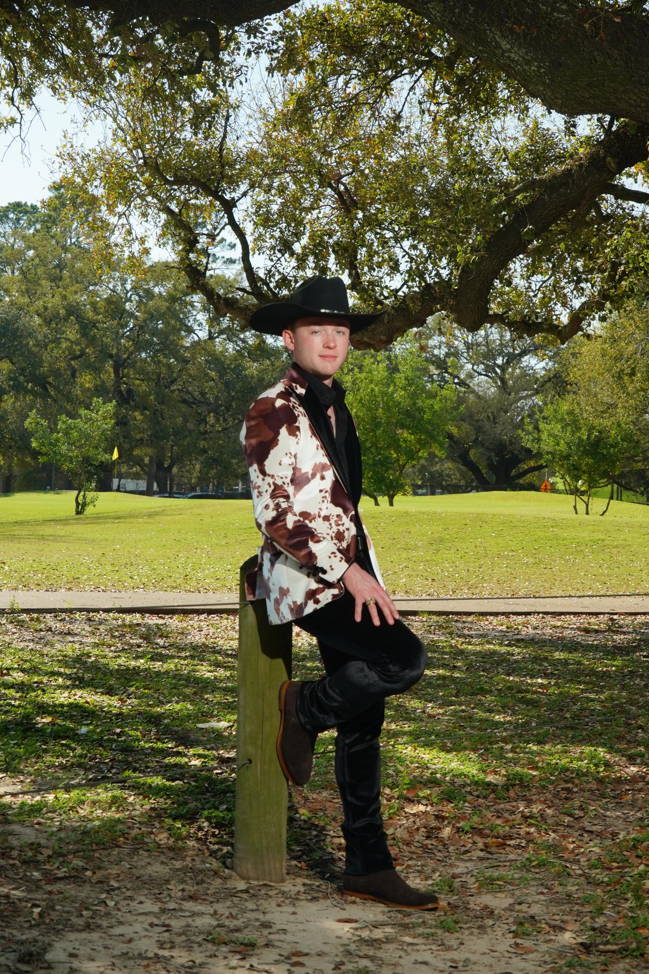 Western Luxe Cow Print Statement Blazer Set