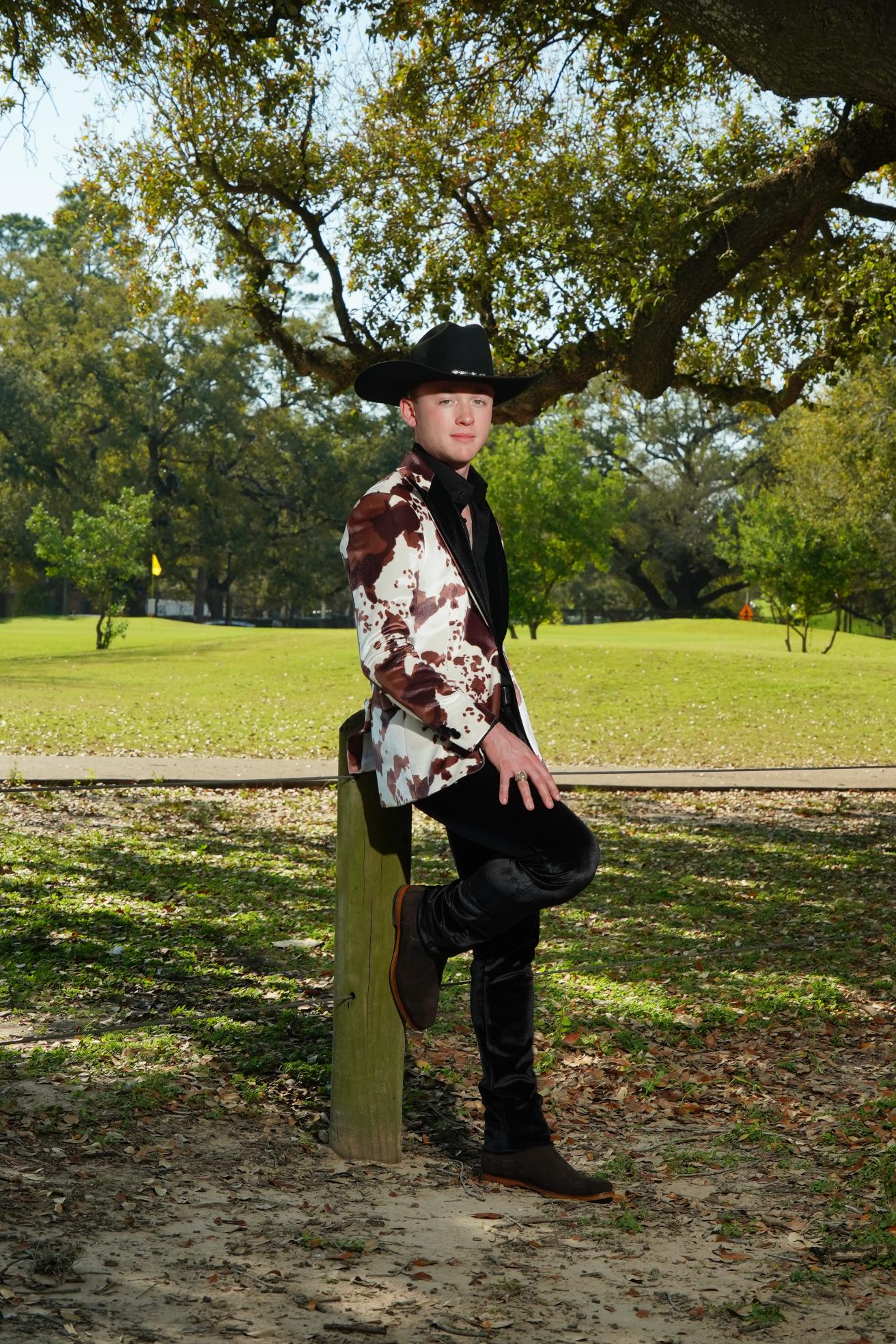 Western Luxe Cow Print Statement Blazer Set