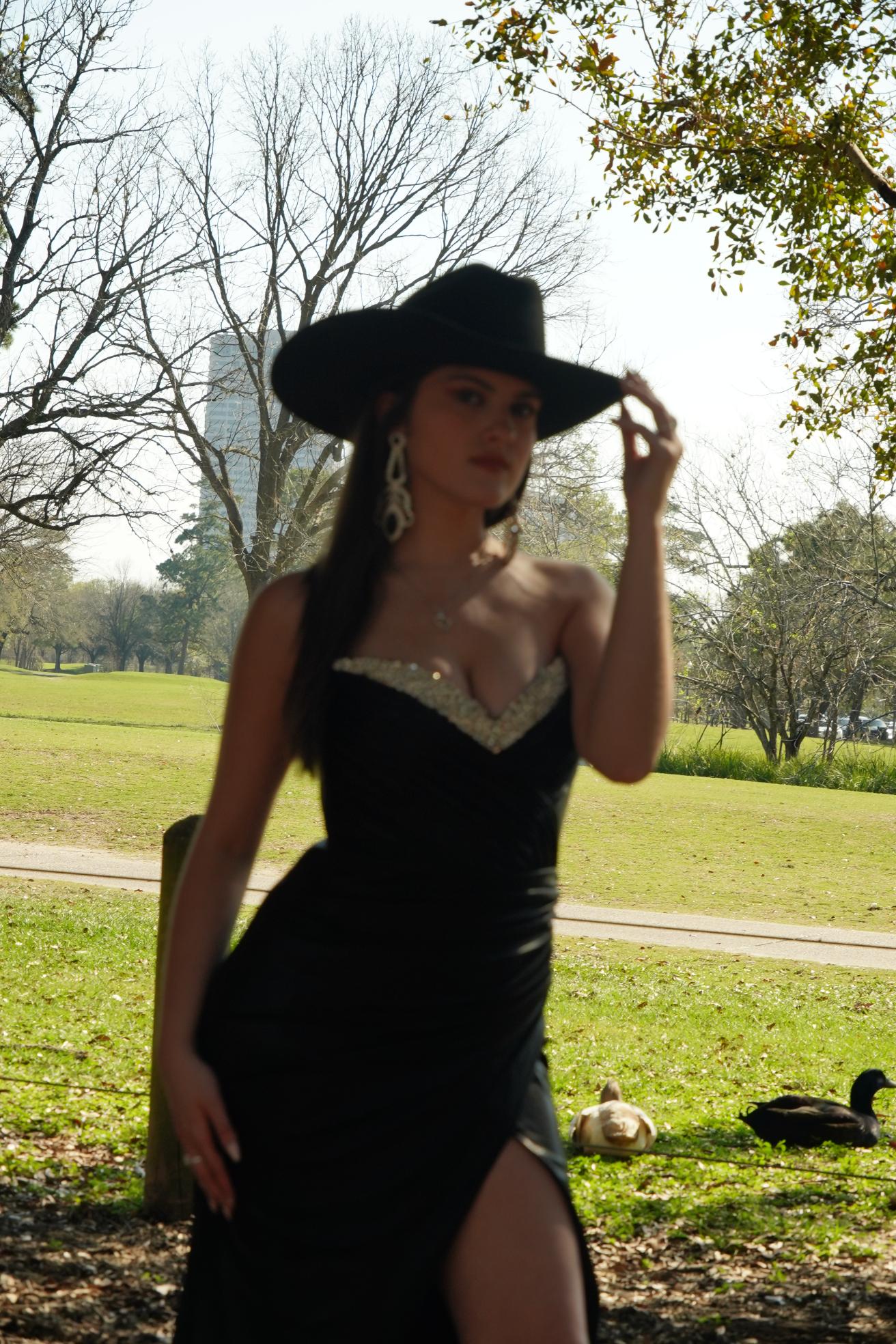Midnight Crystal Western Glam Evening Gown
