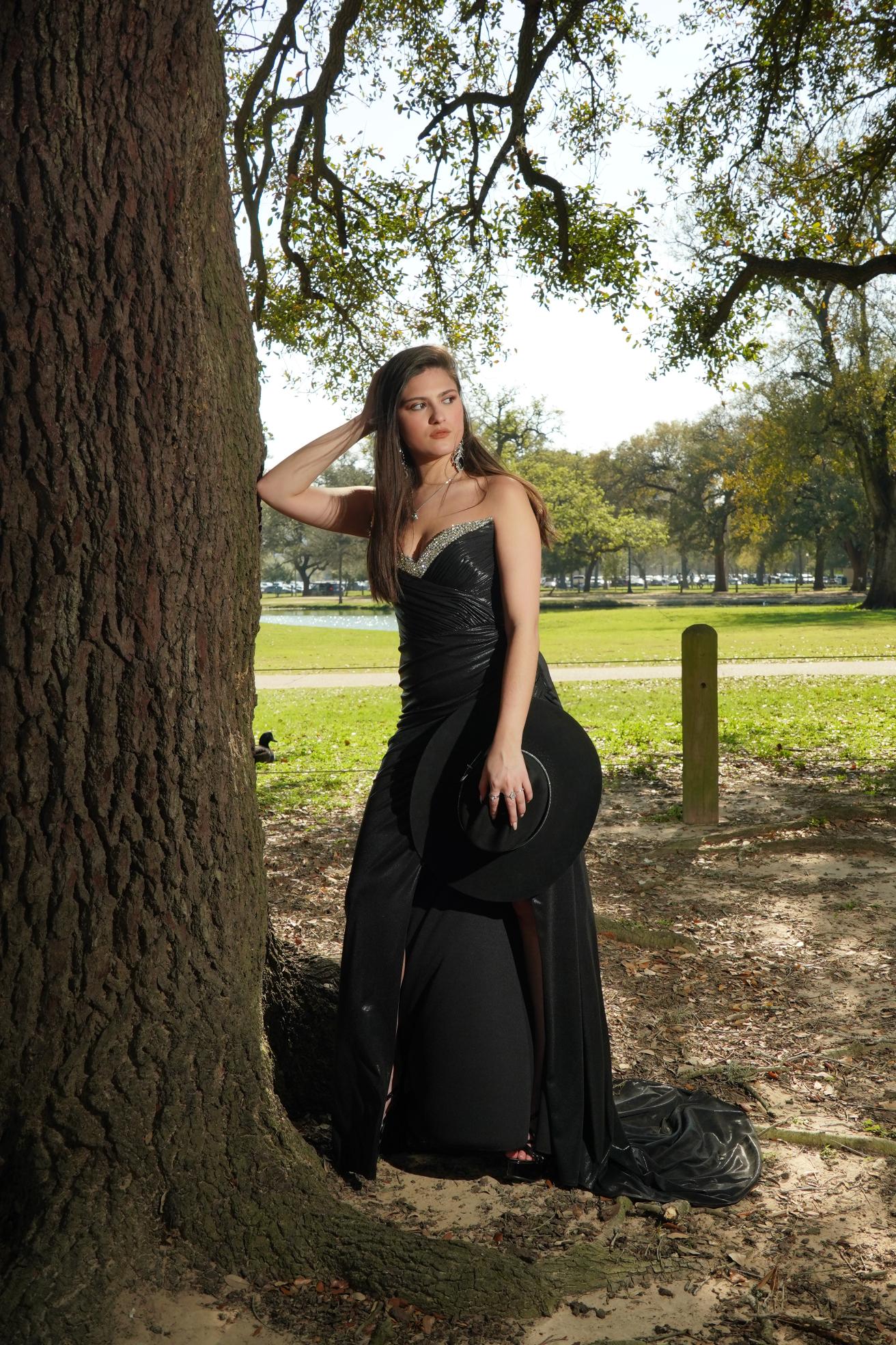 Midnight Crystal Western Glam Evening Gown