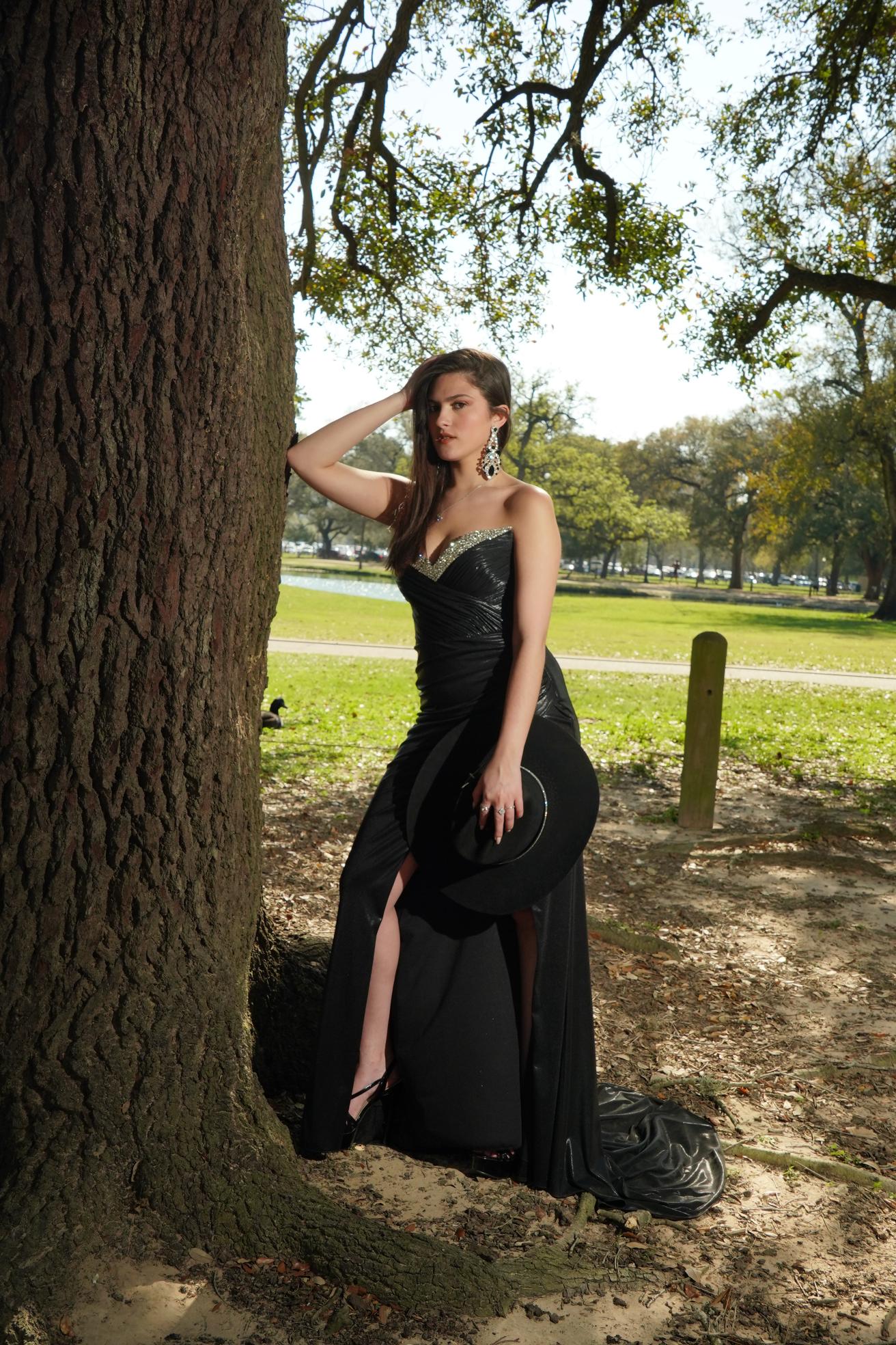 Midnight Crystal Western Glam Evening Gown