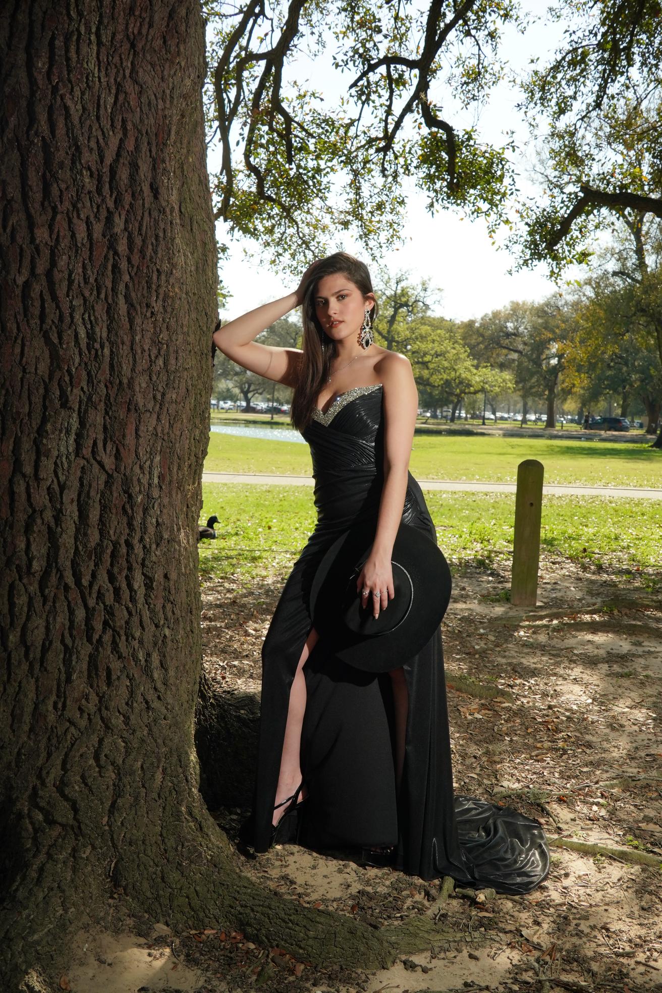Midnight Crystal Western Glam Evening Gown