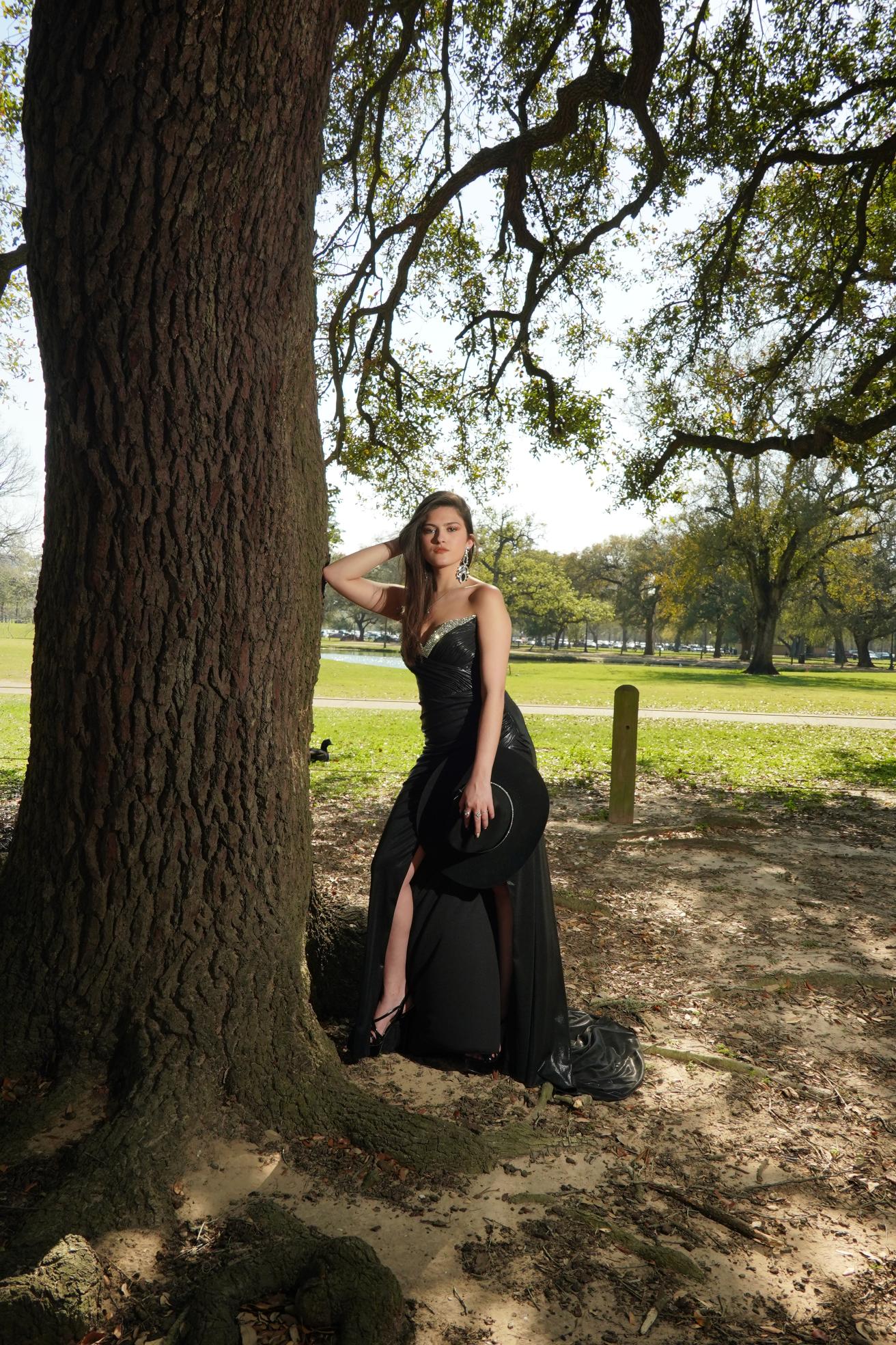 Midnight Crystal Western Glam Evening Gown