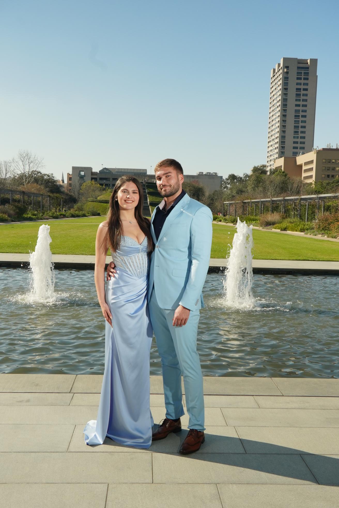 Sky Blue Crystal Corset Prom Dress