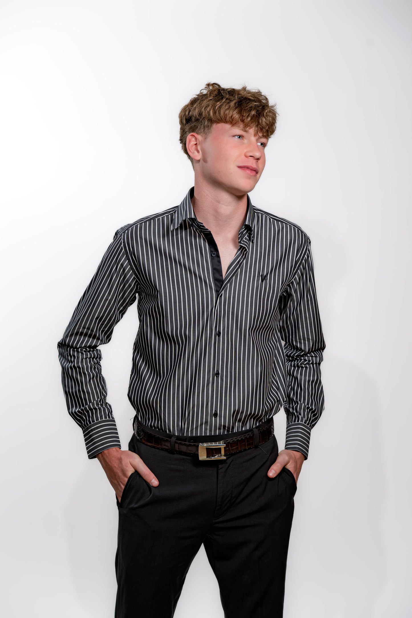 Valnti Black/White Stripe 2B Shirt