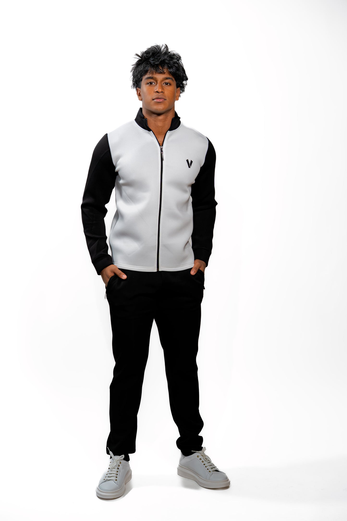 Valnti White Zip-Up Jacket for Sports & Casual Wear