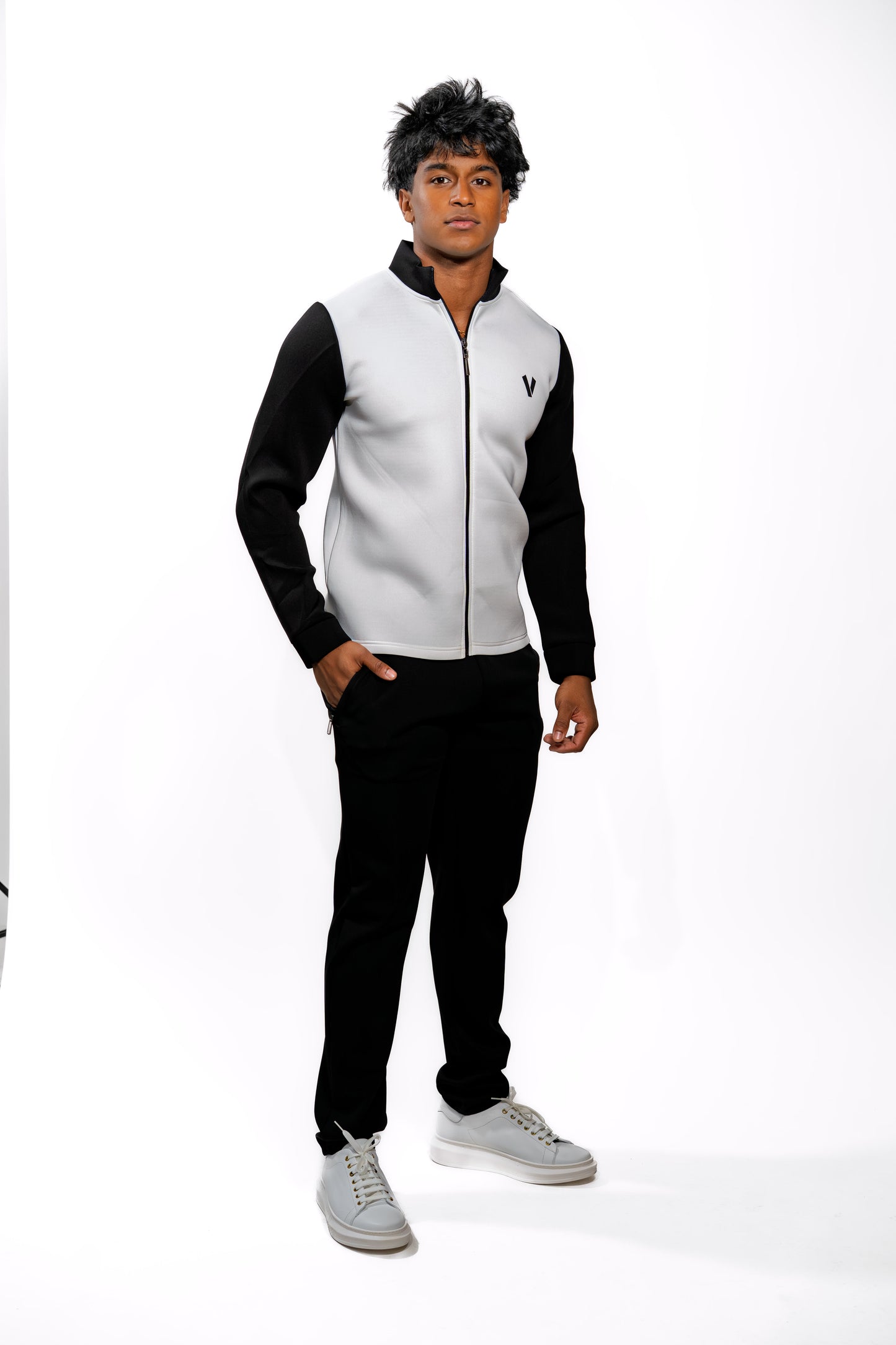 Valnti White Zip-Up Jacket for Sports & Casual Wear