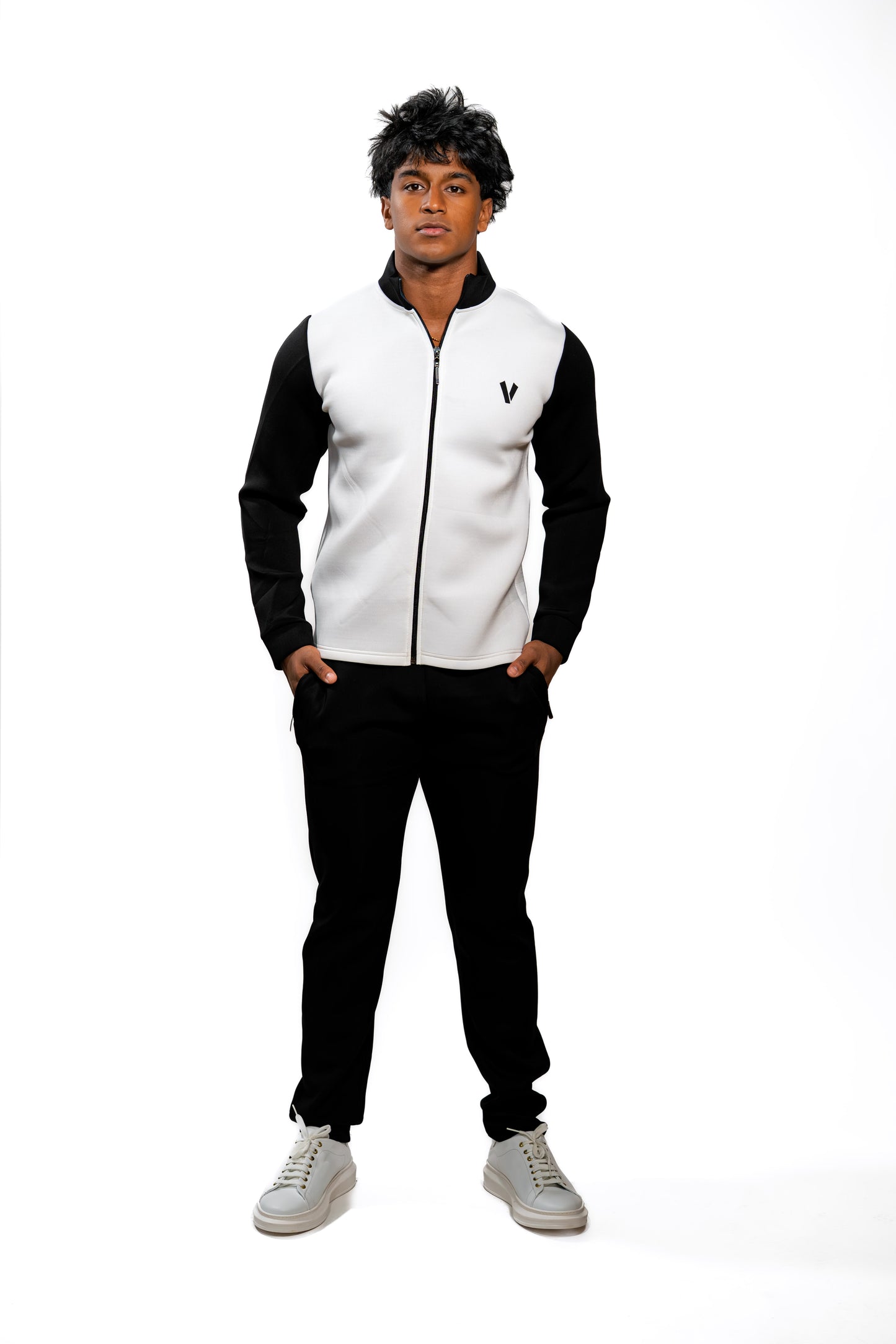 Valnti White Zip-Up Jacket for Sports & Casual Wear