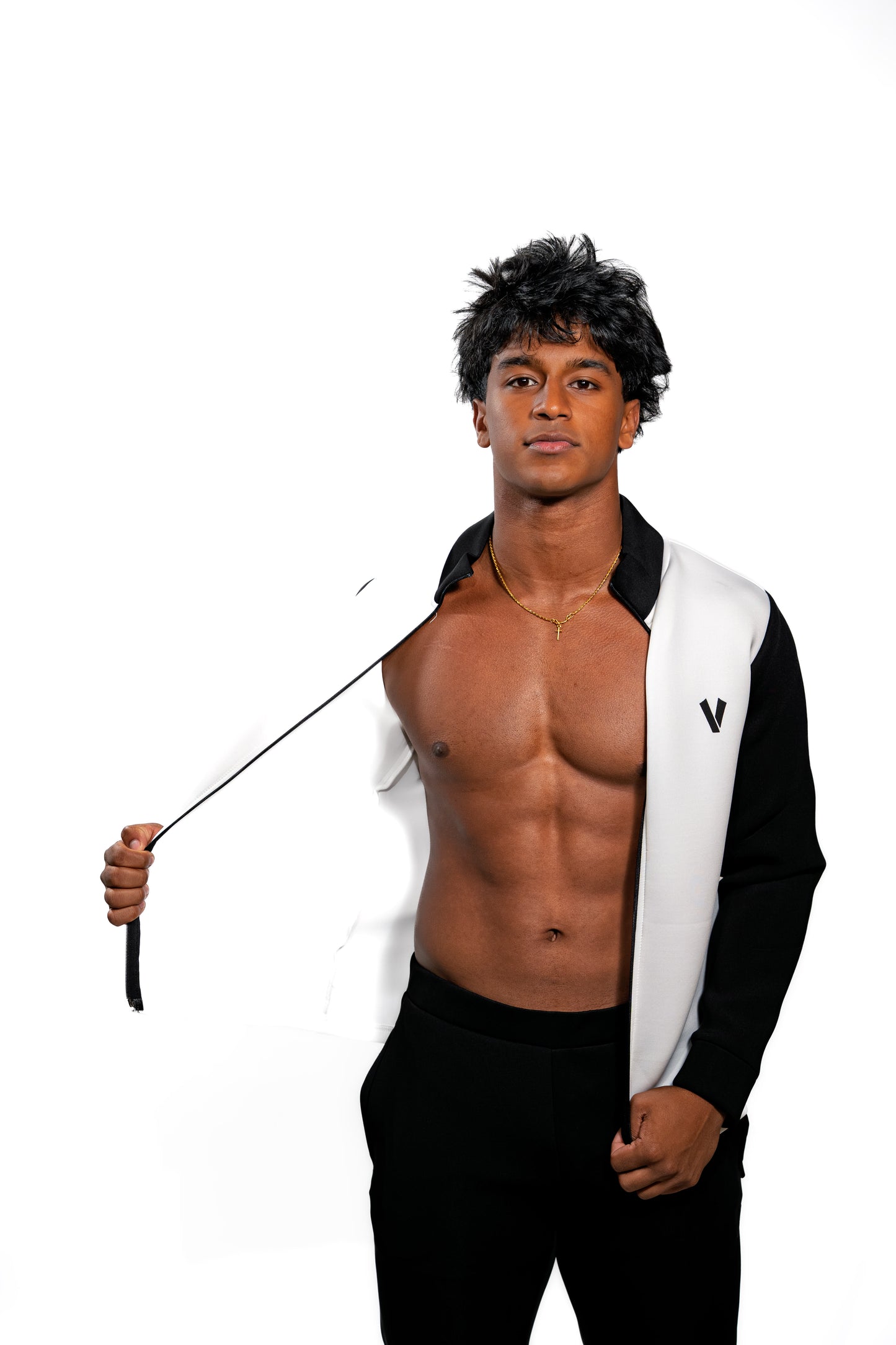 Valnti White Zip-Up Jacket for Sports & Casual Wear