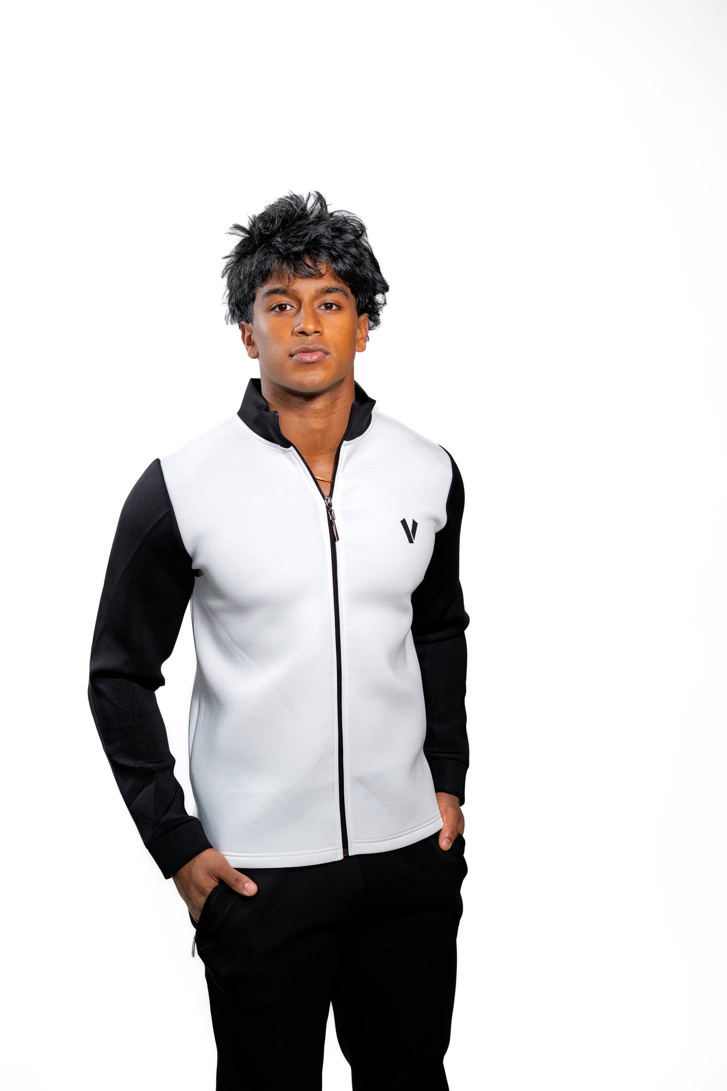 Valnti White Zip-Up Jacket for Sports & Casual Wear