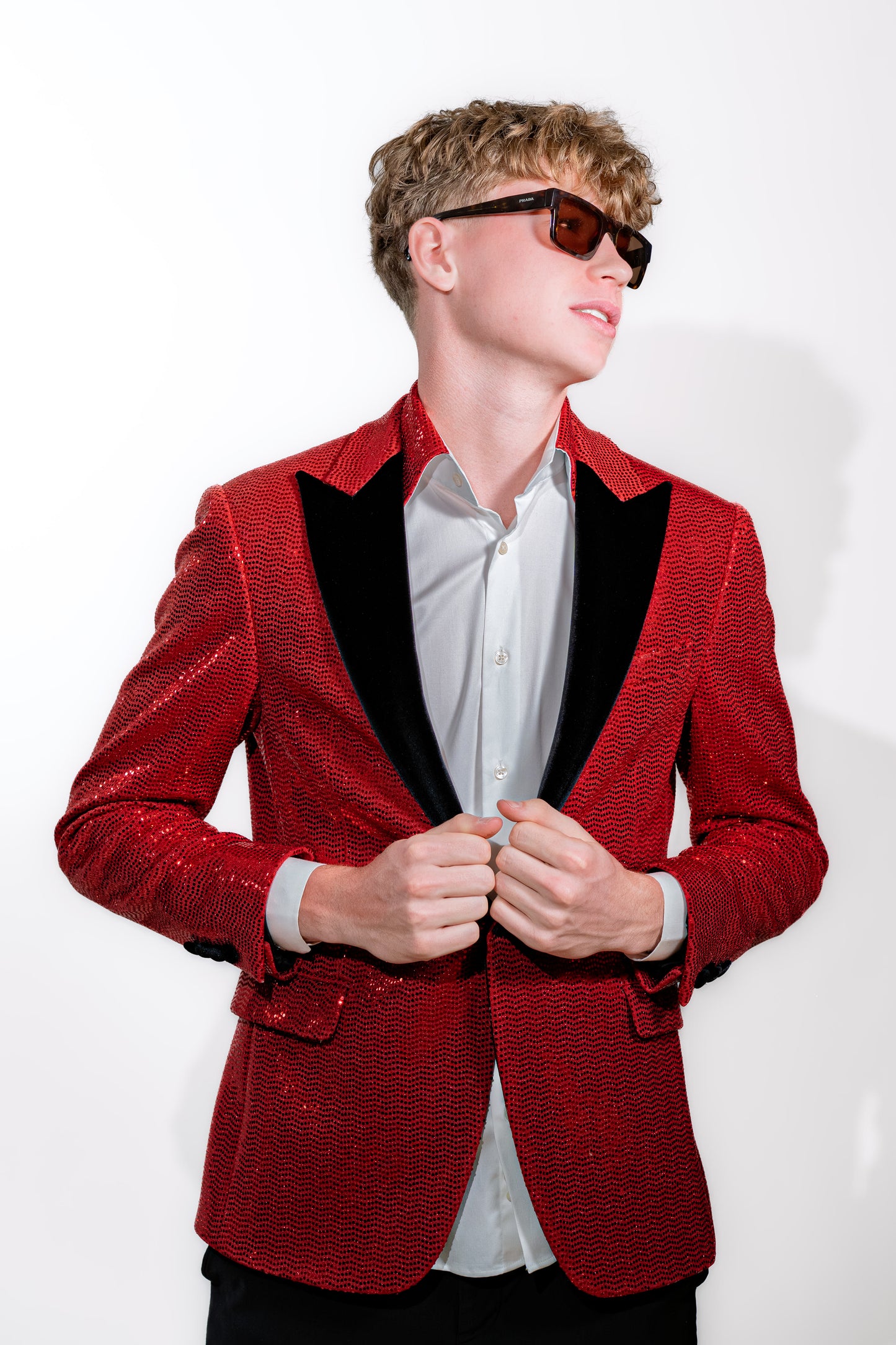 Valnti Red/White Sequence Suit