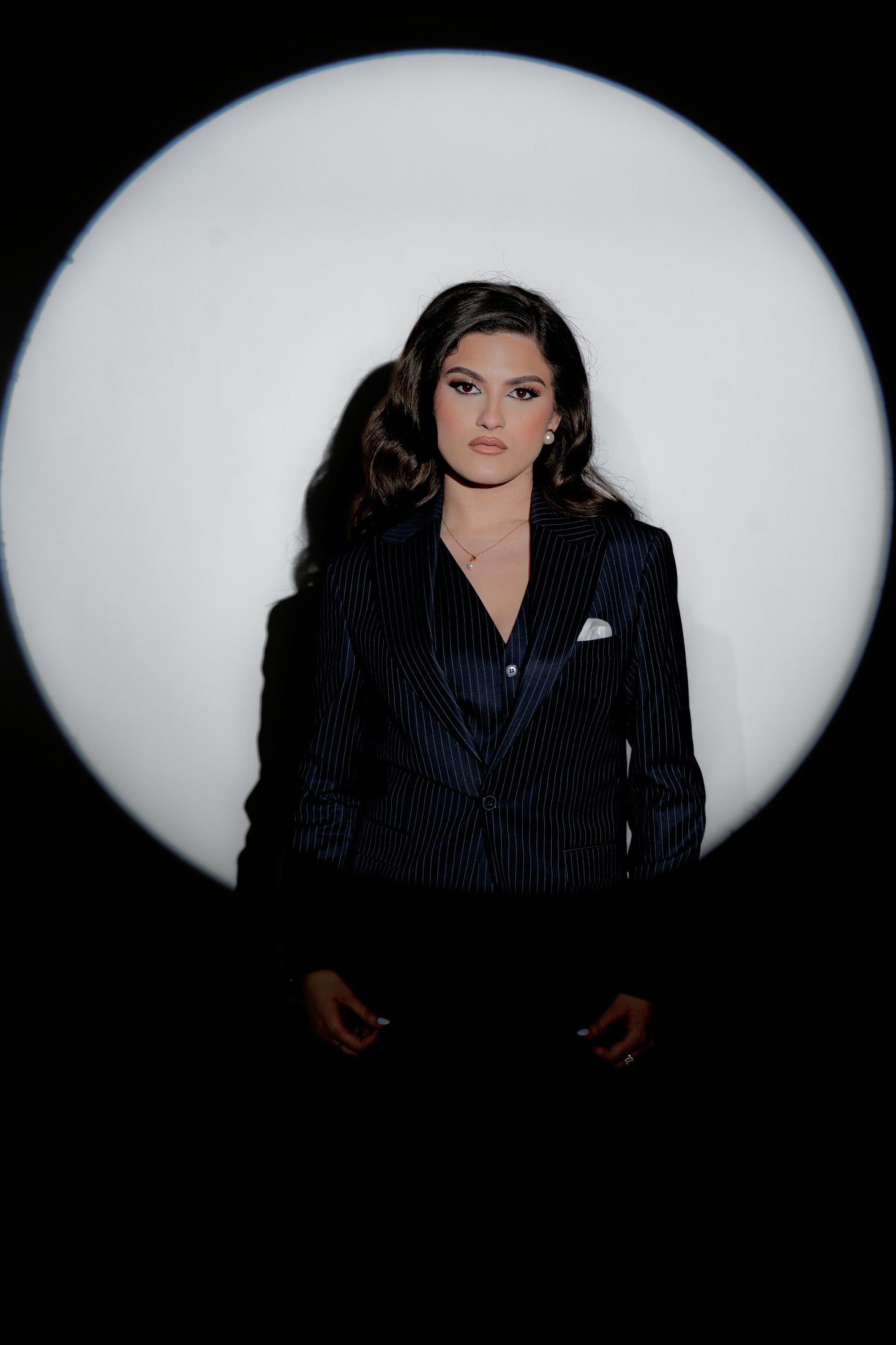 Navy Pinstripe Suit for Women