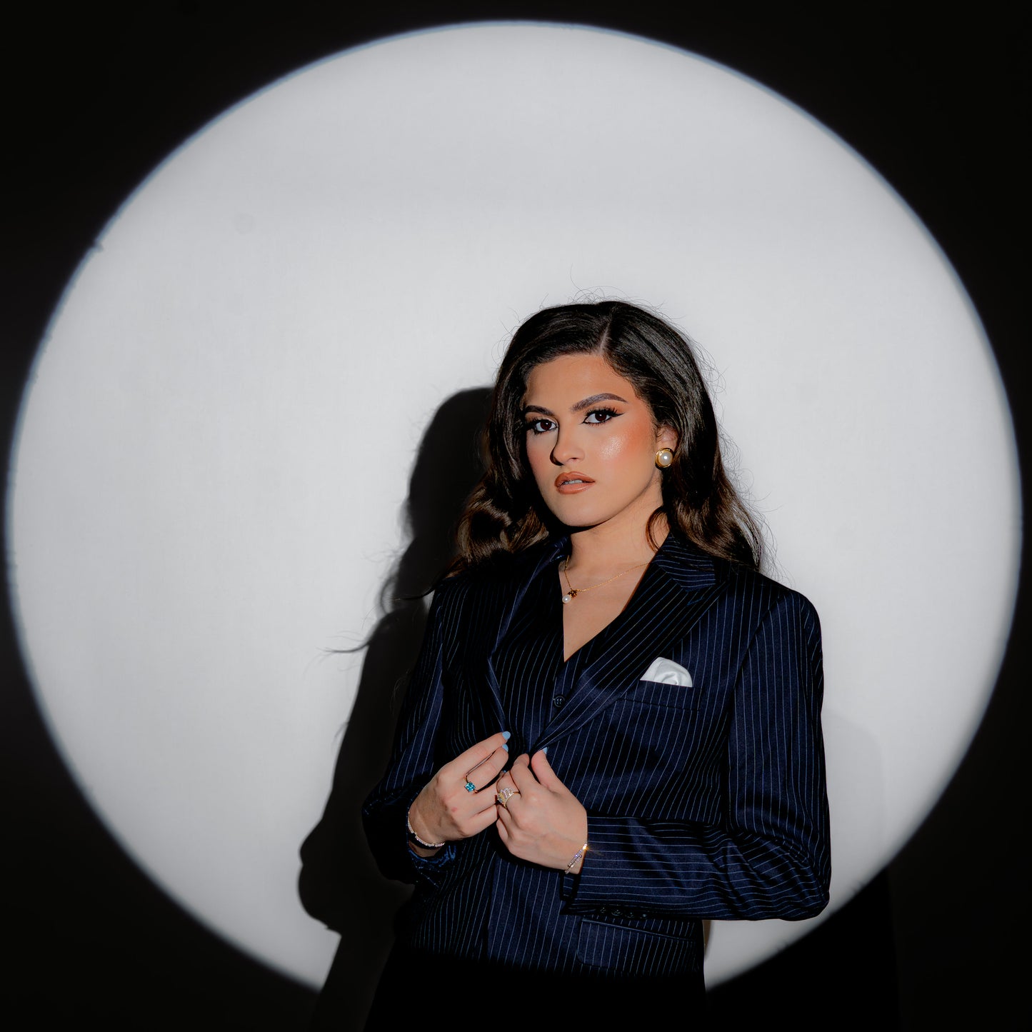 Navy Pinstripe Suit for Women