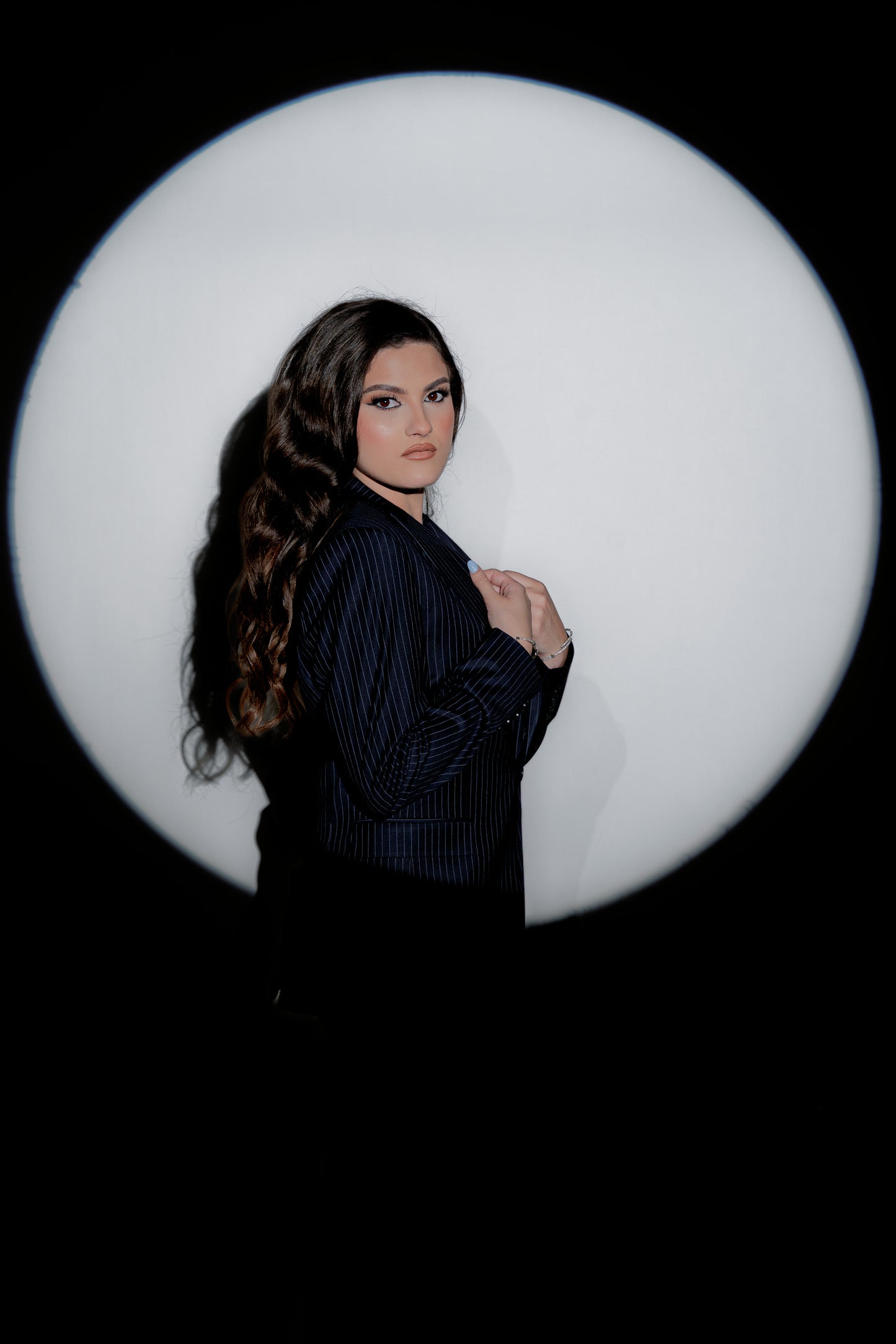 Navy Pinstripe Suit for Women