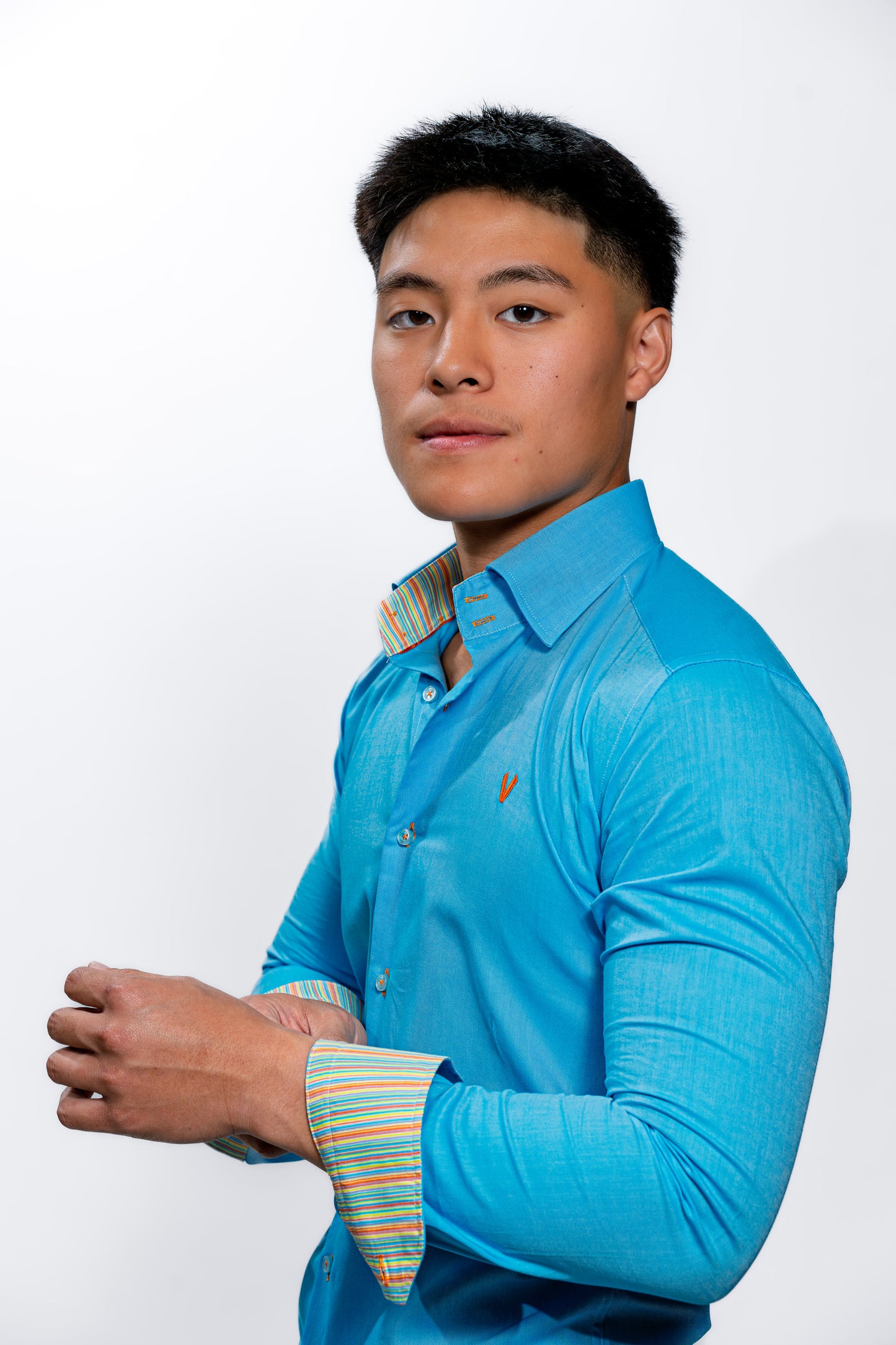 Valnti Breeze Blue Slim Fit Button-Up Dress Shirt