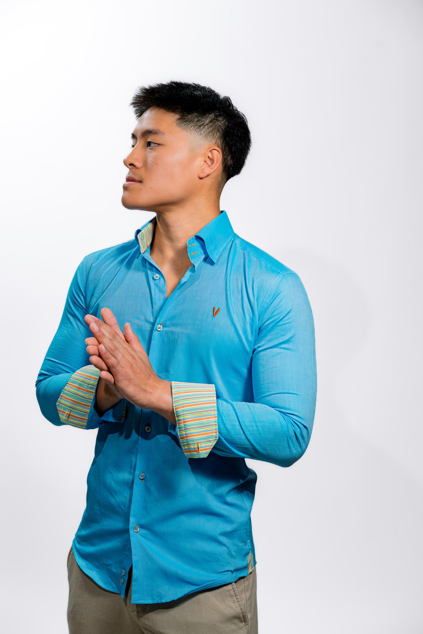 Valnti Breeze Blue Slim Fit Button-Up Dress Shirt