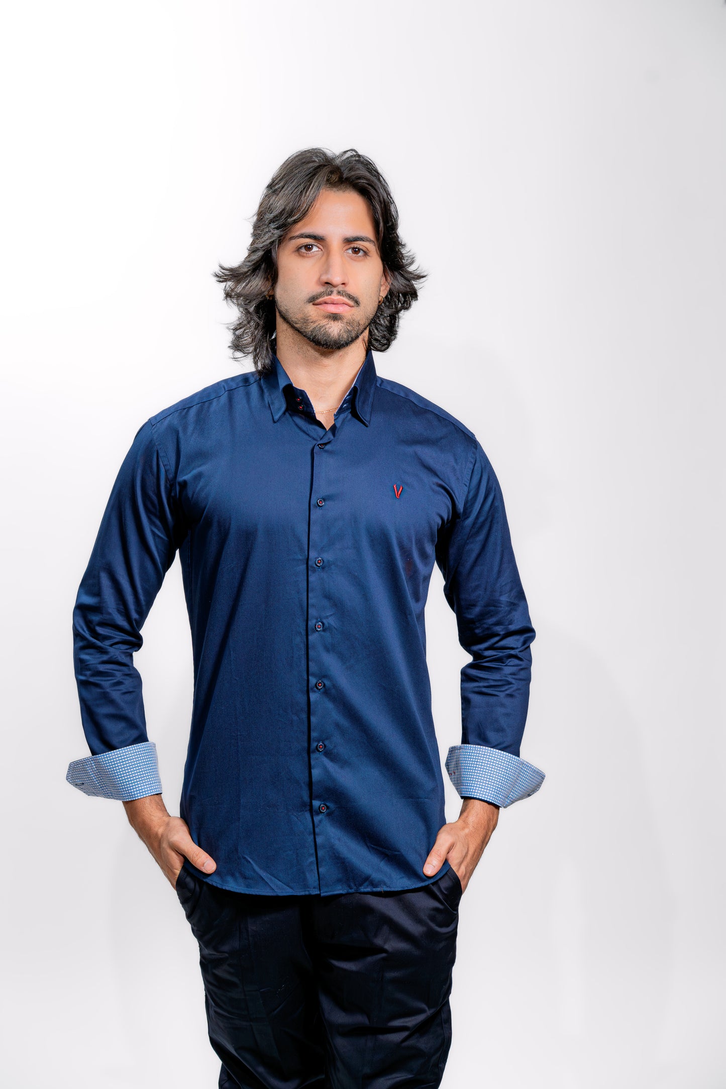 Men’s Luxury Navy Blue Formal Shirt