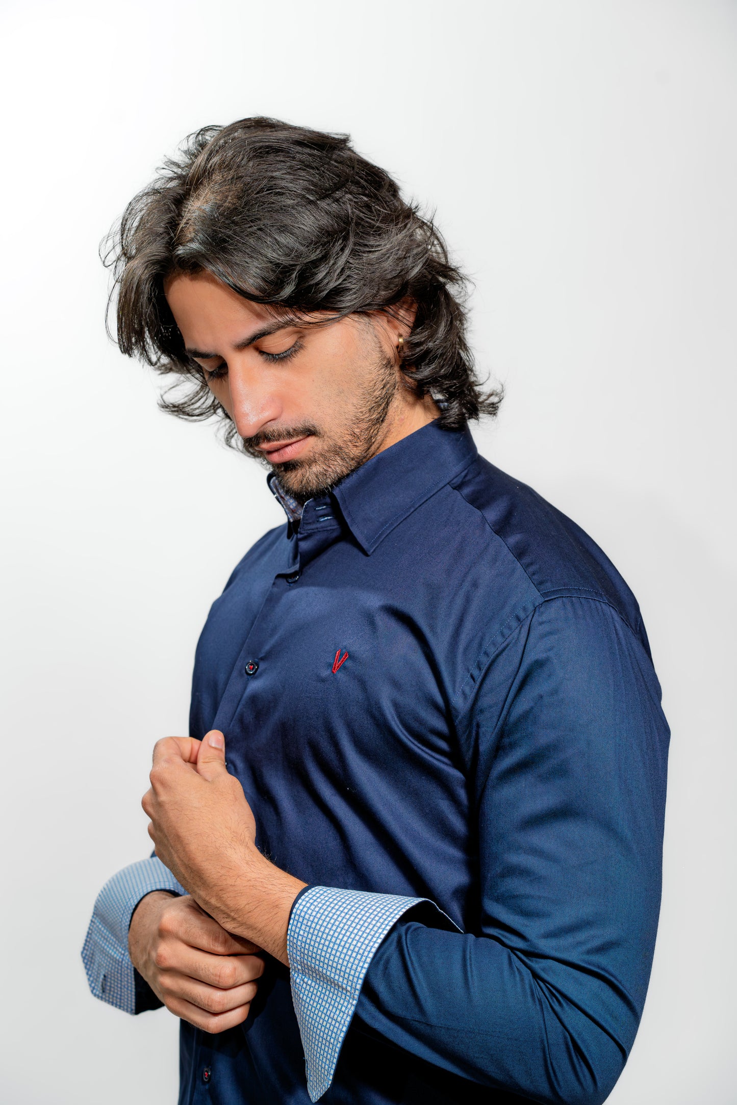 Men’s Luxury Navy Blue Formal Shirt
