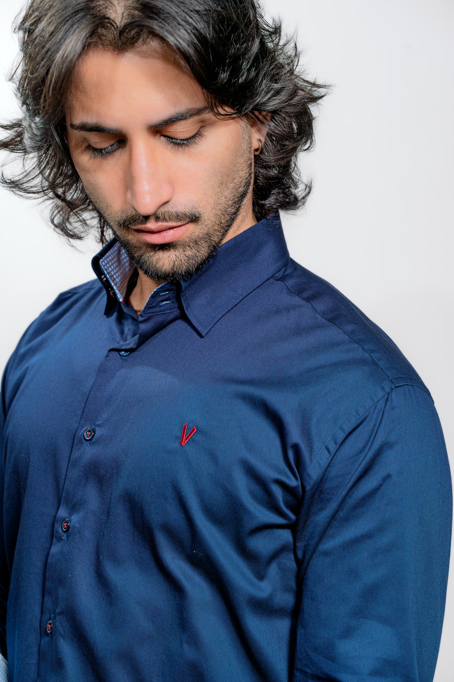 Men’s Luxury Navy Blue Formal Shirt