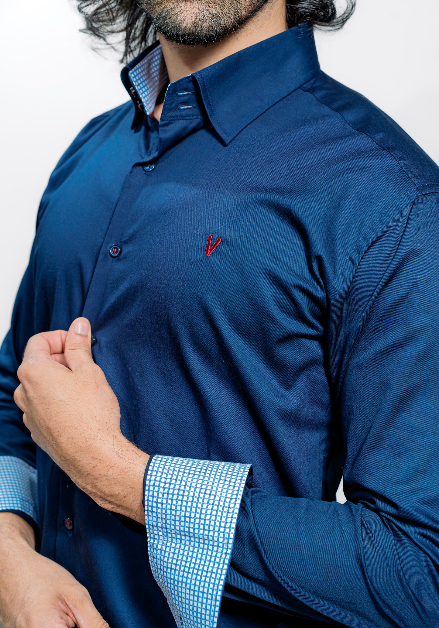 Men’s Luxury Navy Blue Formal Shirt