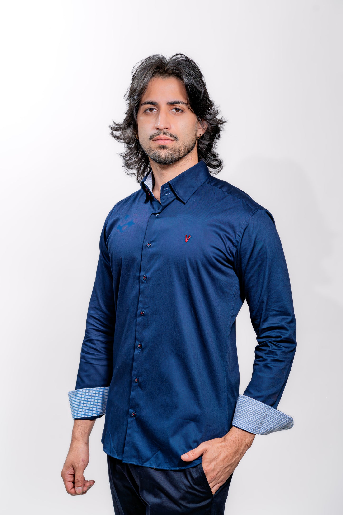 Men’s Luxury Navy Blue Formal Shirt