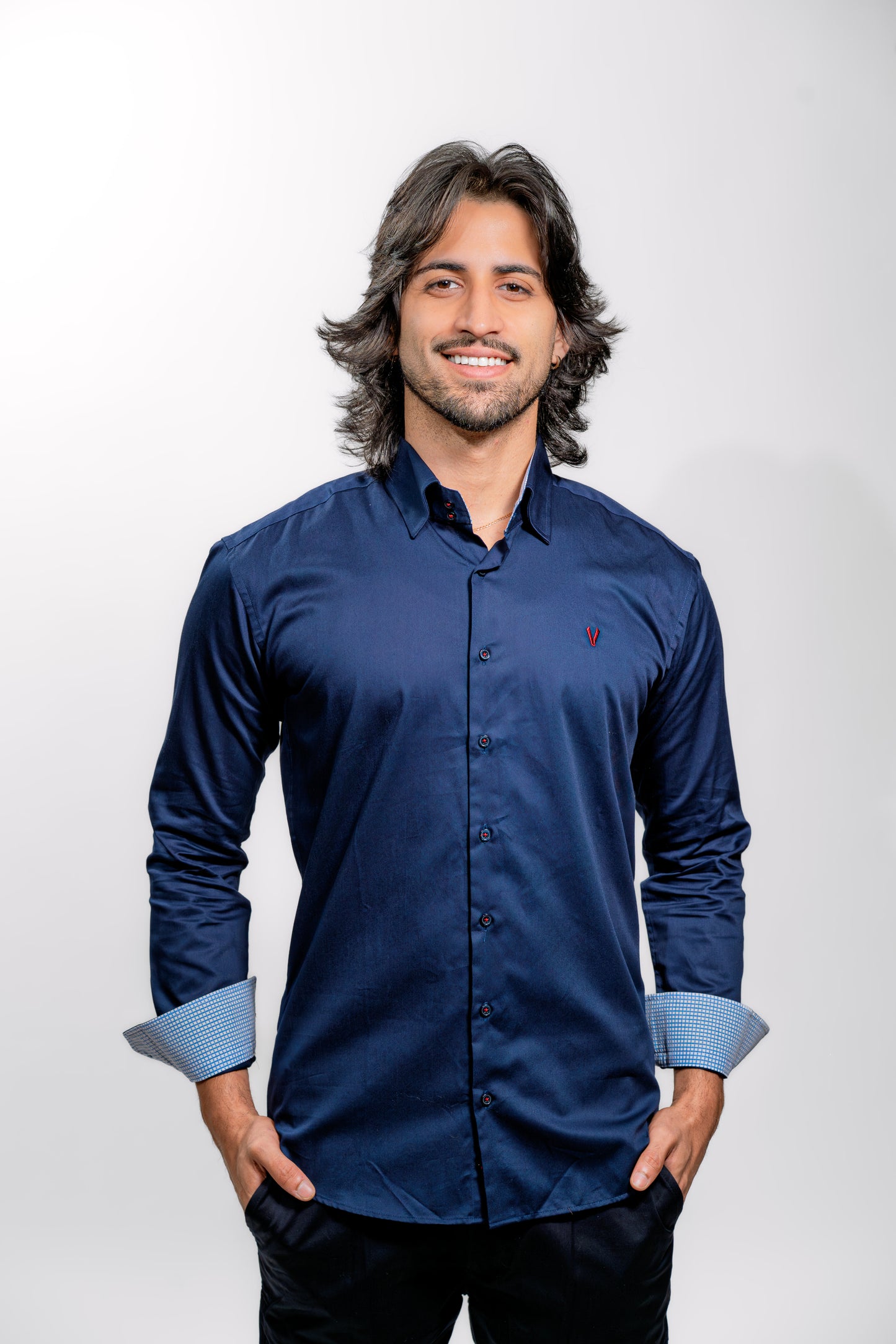 Men’s Luxury Navy Blue Formal Shirt