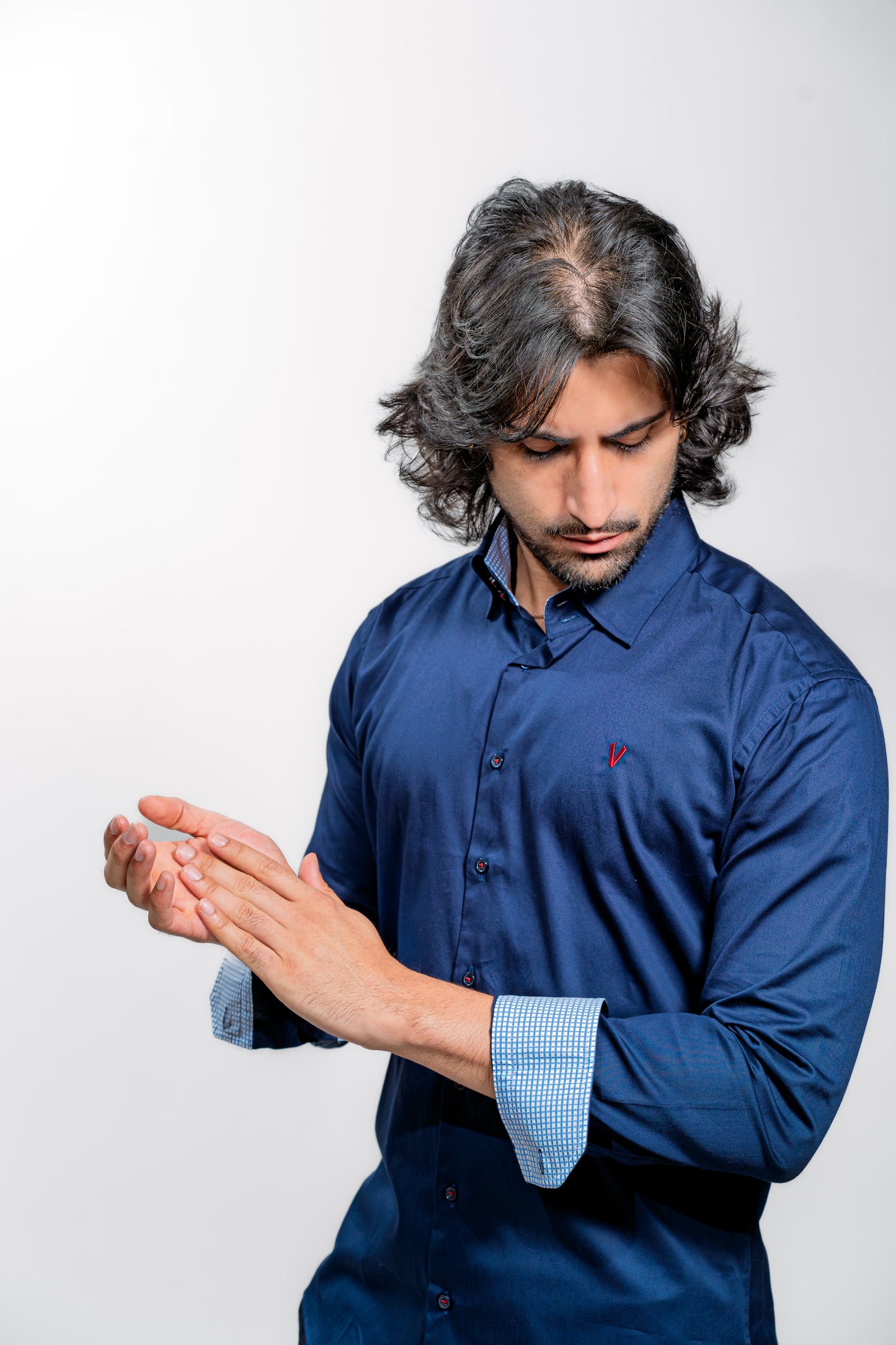 Men’s Luxury Navy Blue Formal Shirt