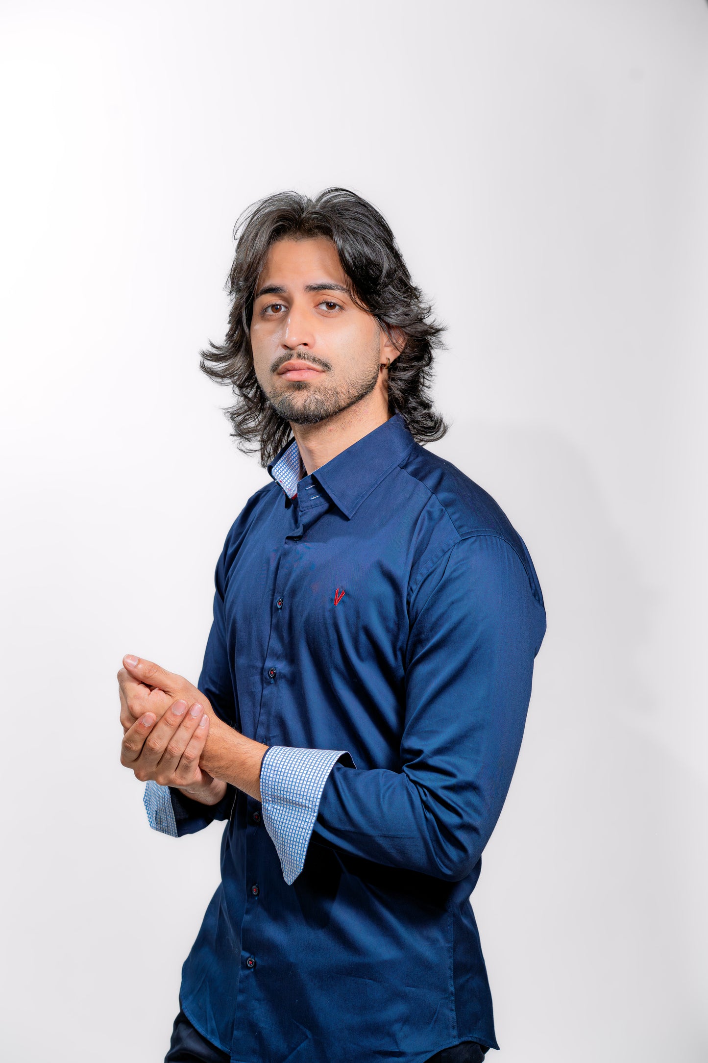 Men’s Luxury Navy Blue Formal Shirt