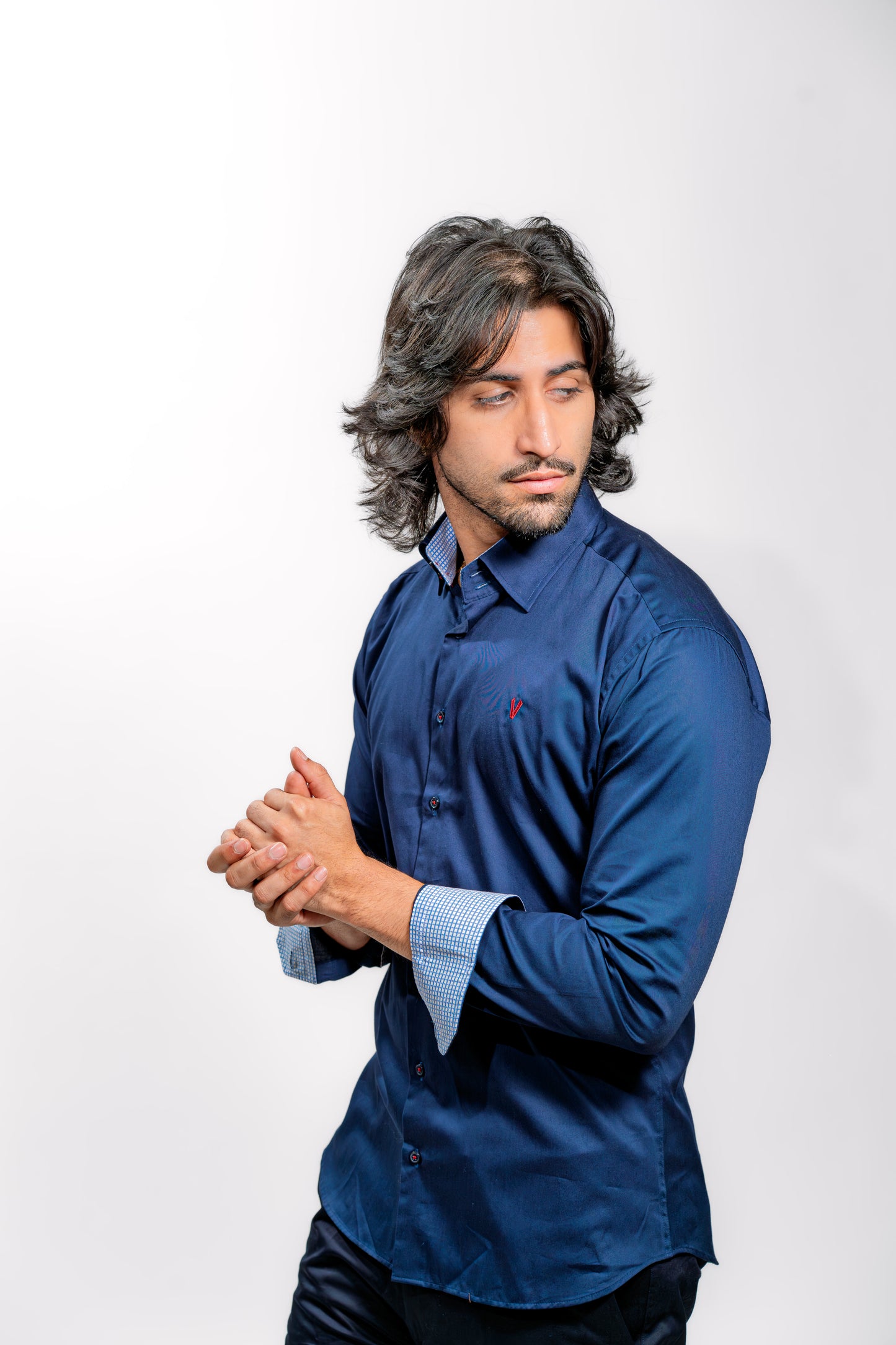 Men’s Luxury Navy Blue Formal Shirt