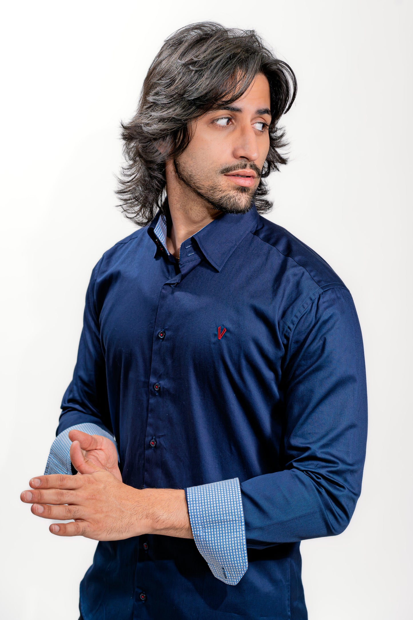 Men’s Luxury Navy Blue Formal Shirt