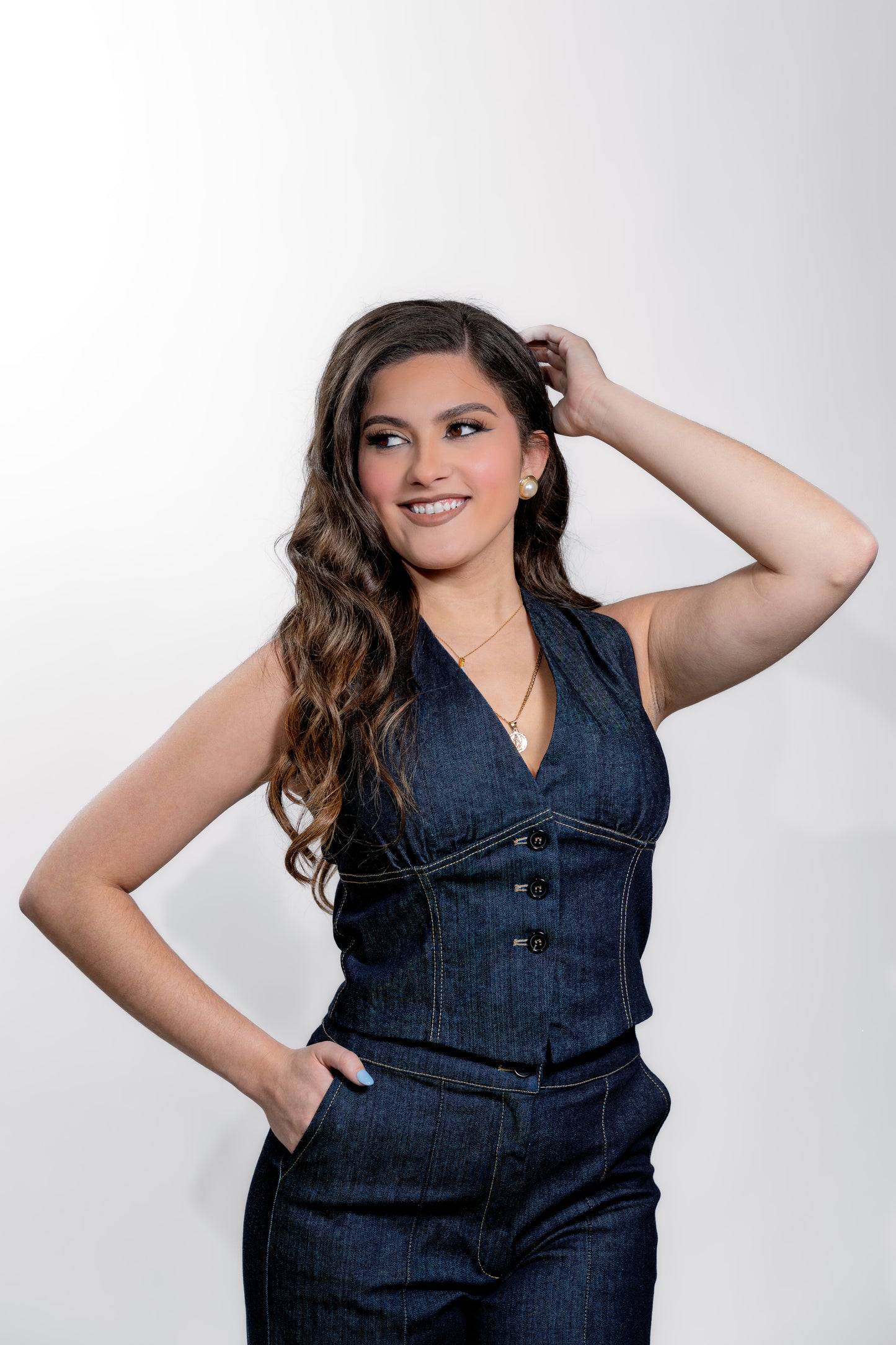 Women’s Luxury Dark Denim Co-Ord Set