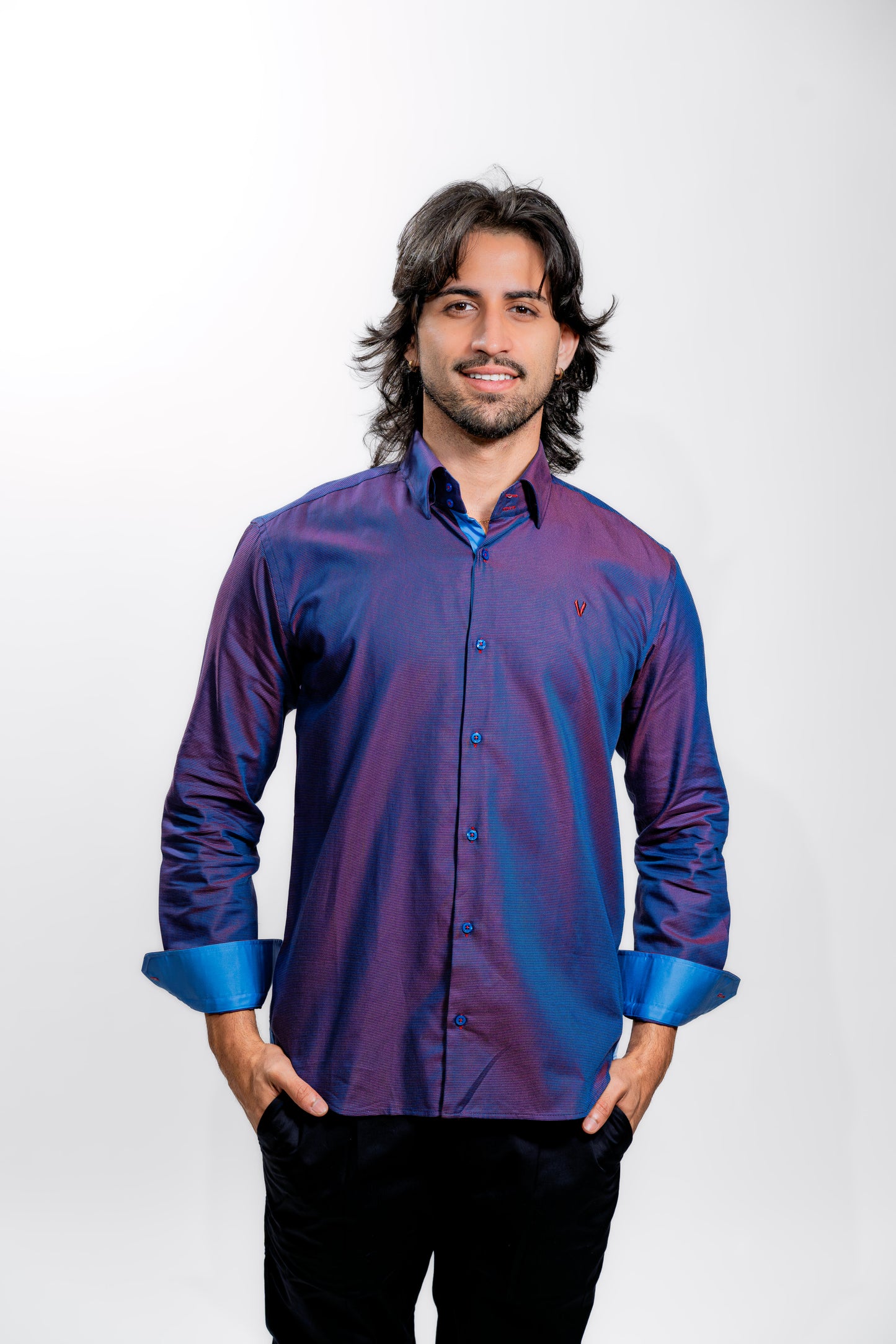 Men’s Royal Blue Luxury Party Wear Shirt