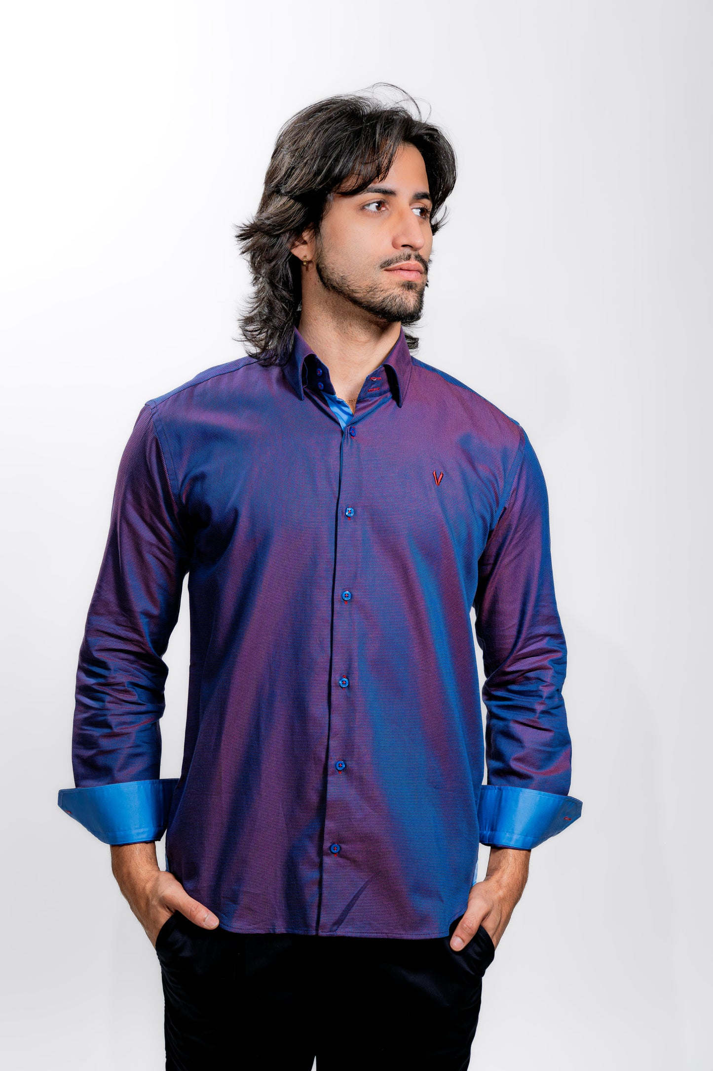 Men’s Royal Blue Luxury Party Wear Shirt