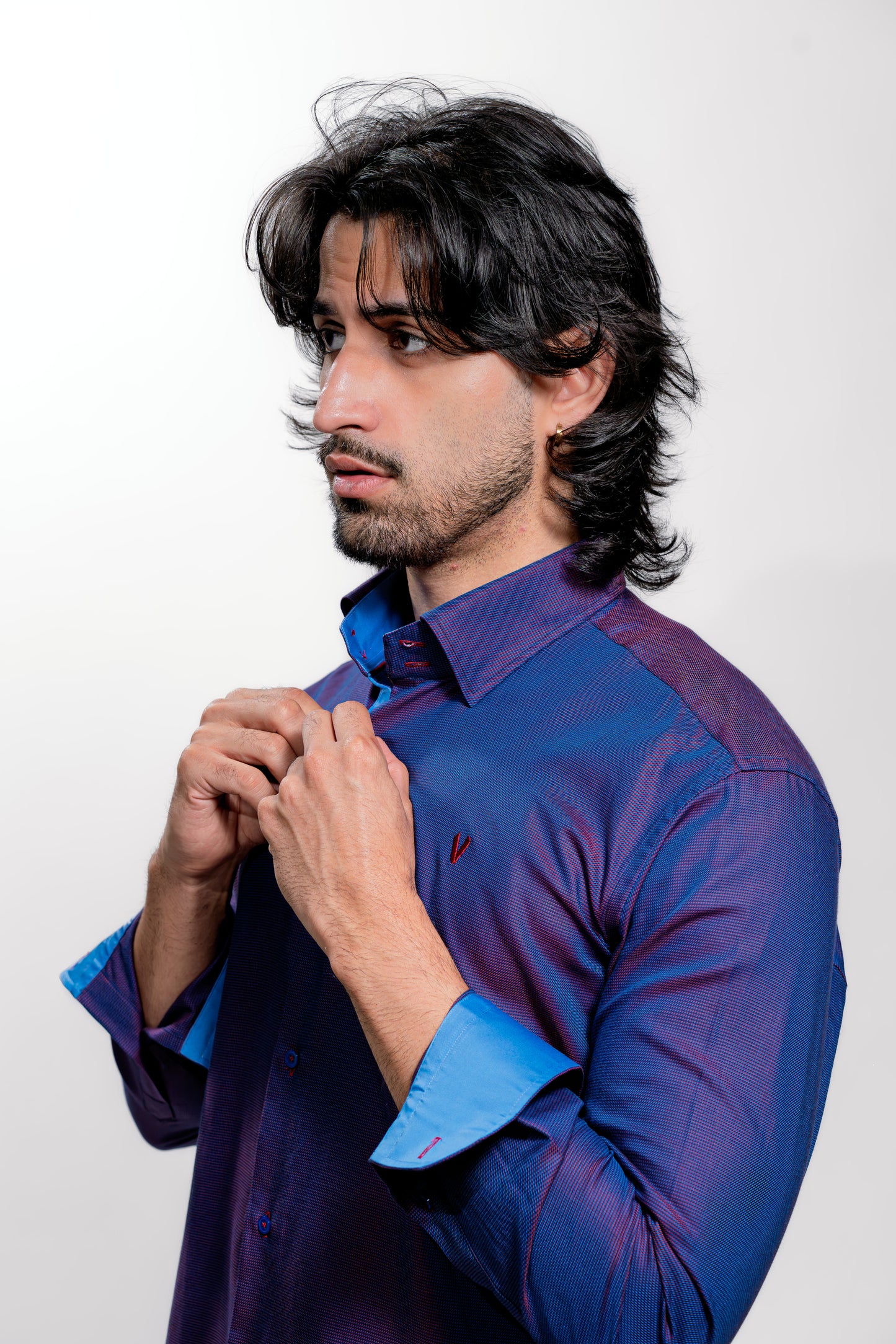 Men’s Royal Blue Luxury Party Wear Shirt