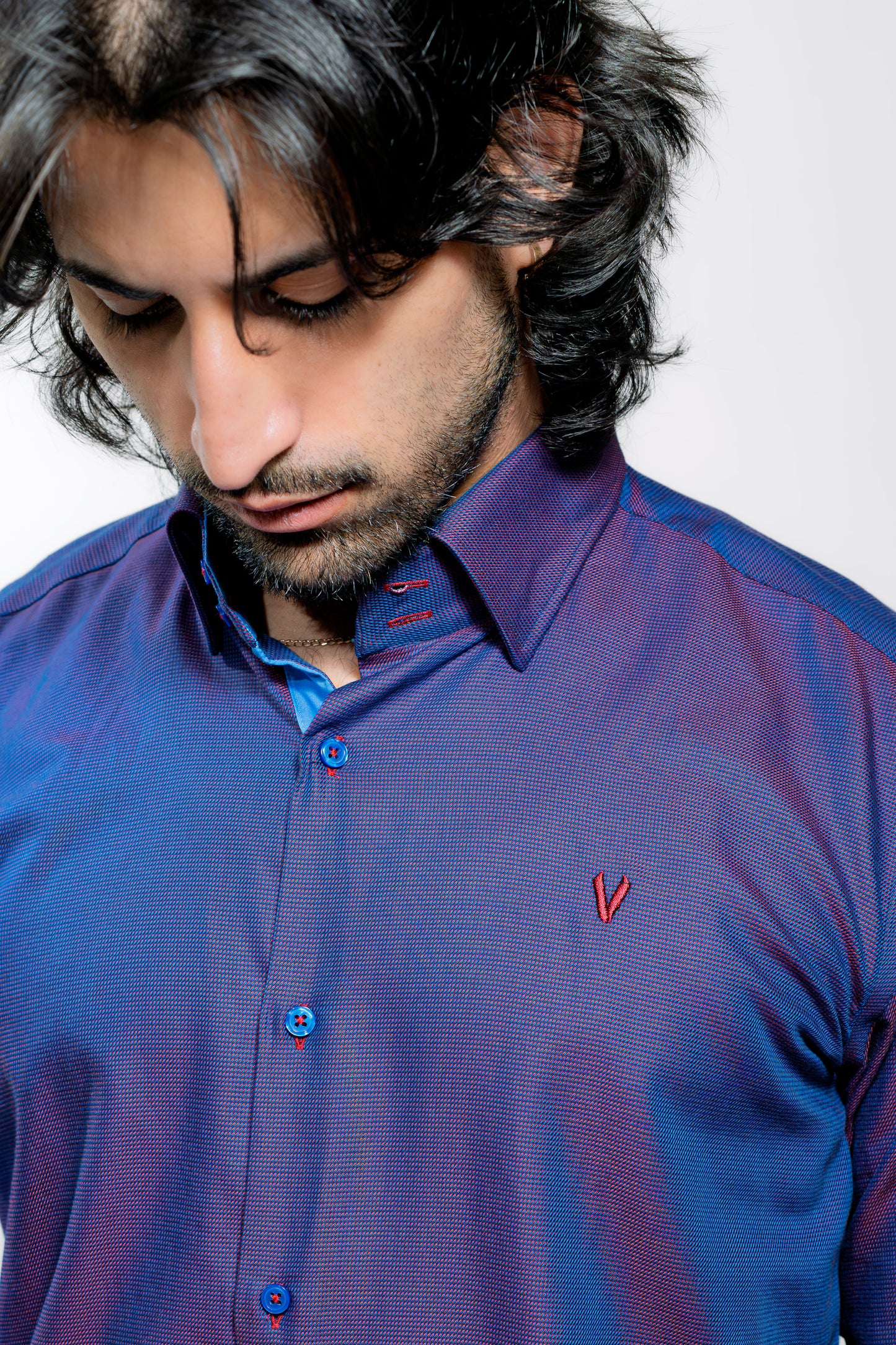Men’s Royal Blue Luxury Party Wear Shirt