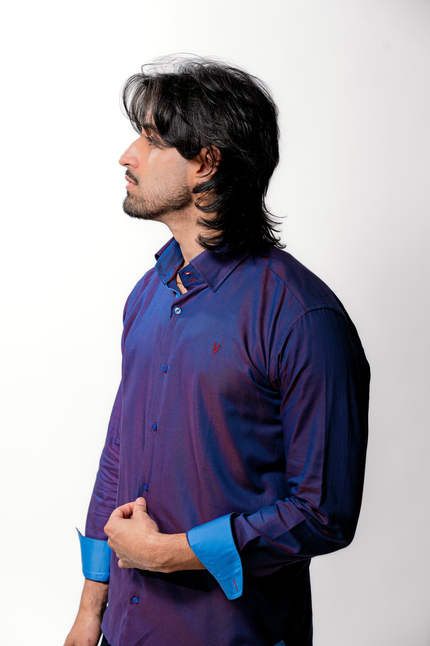 Men’s Royal Blue Luxury Party Wear Shirt