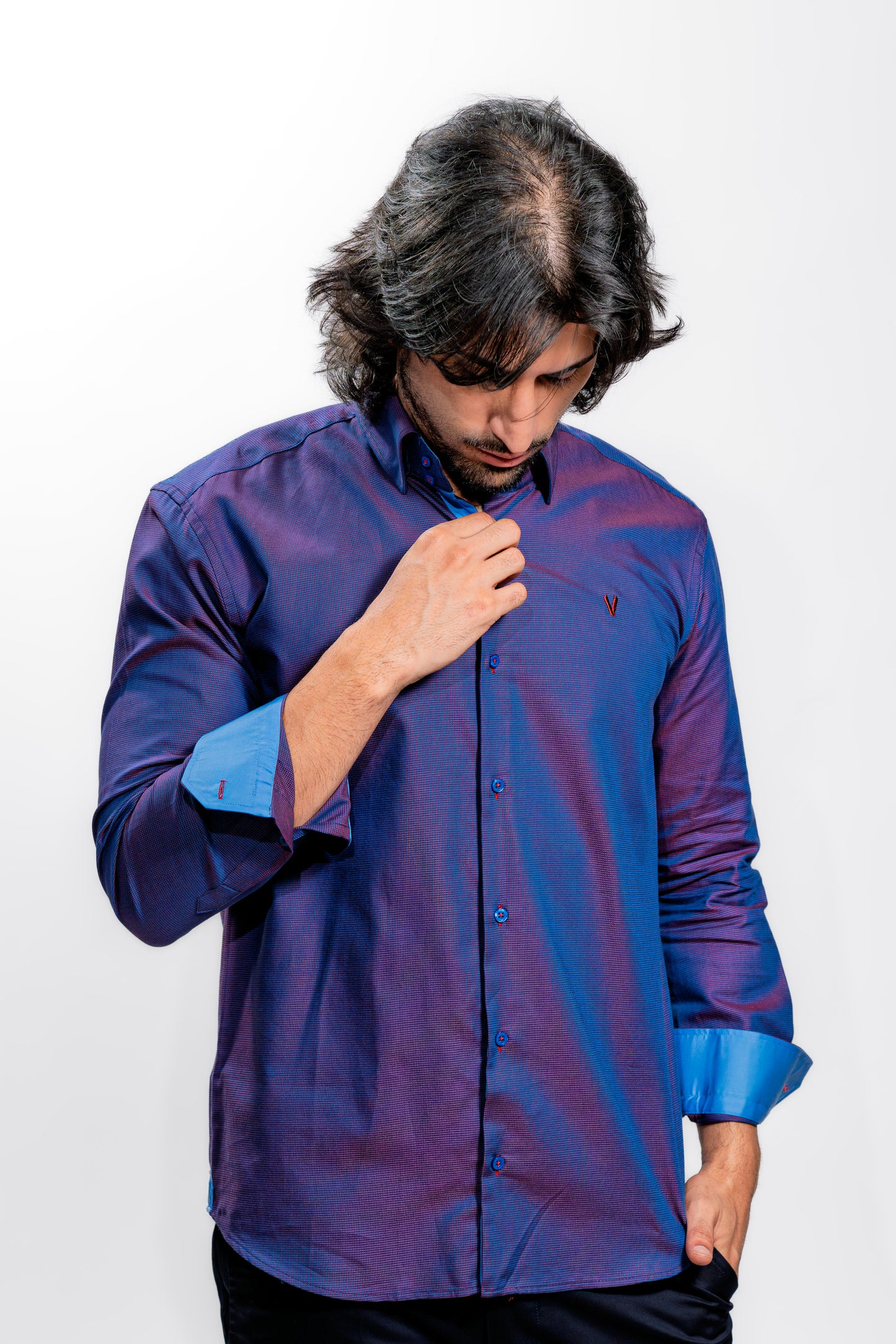 Men’s Royal Blue Luxury Party Wear Shirt