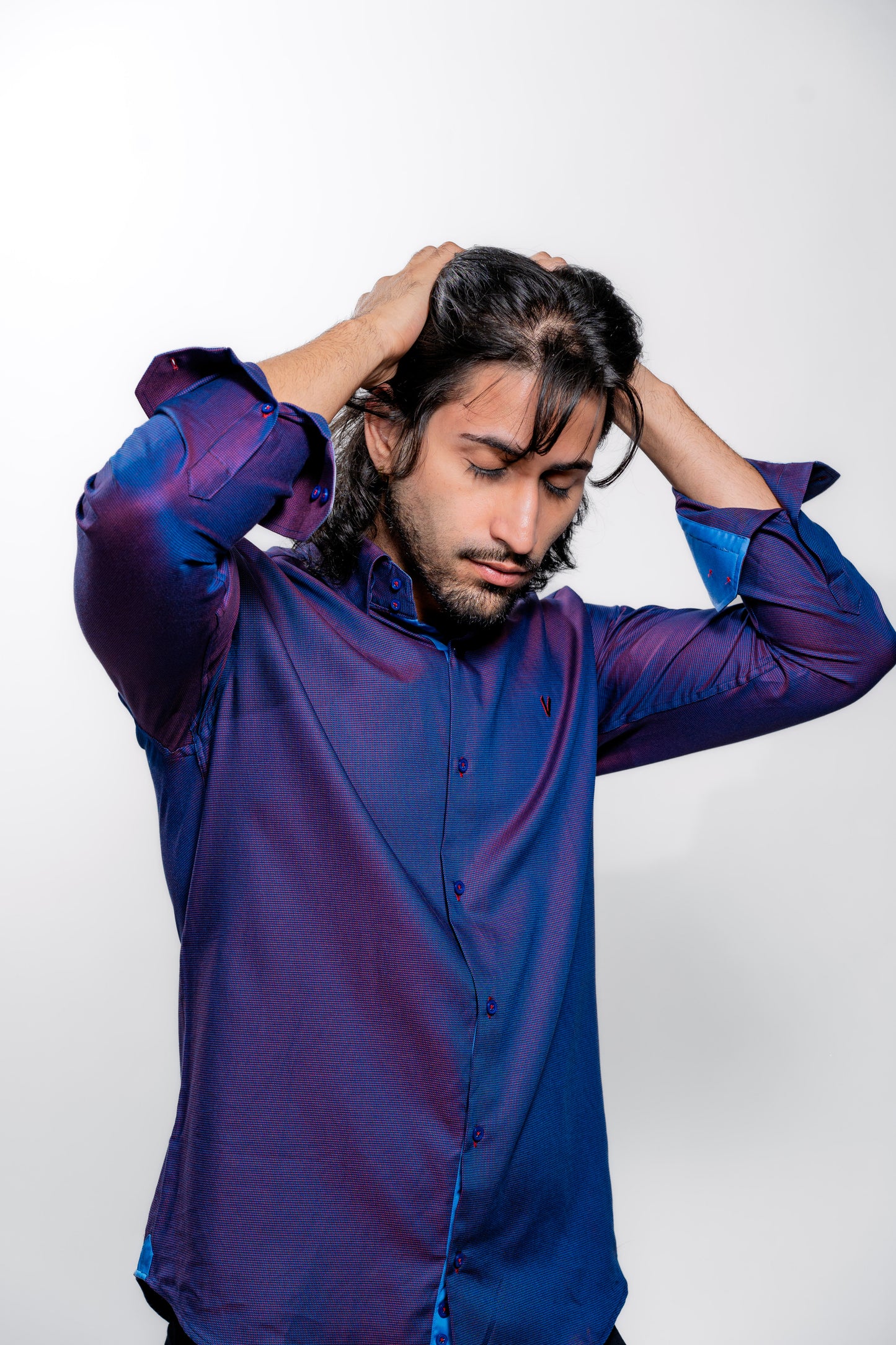 Men’s Royal Blue Luxury Party Wear Shirt