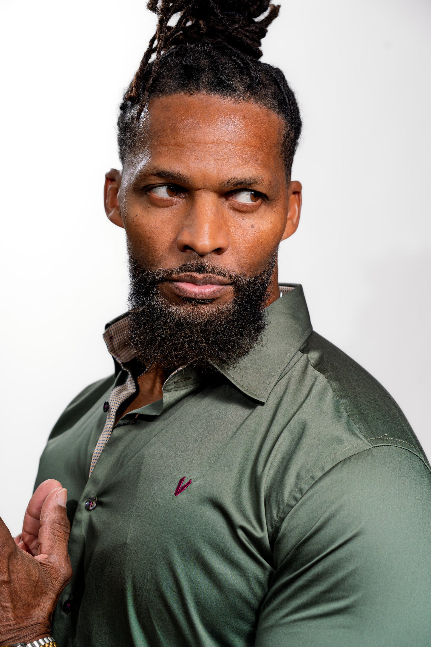 Men’s Olive Green Luxury Party Wear Shirt