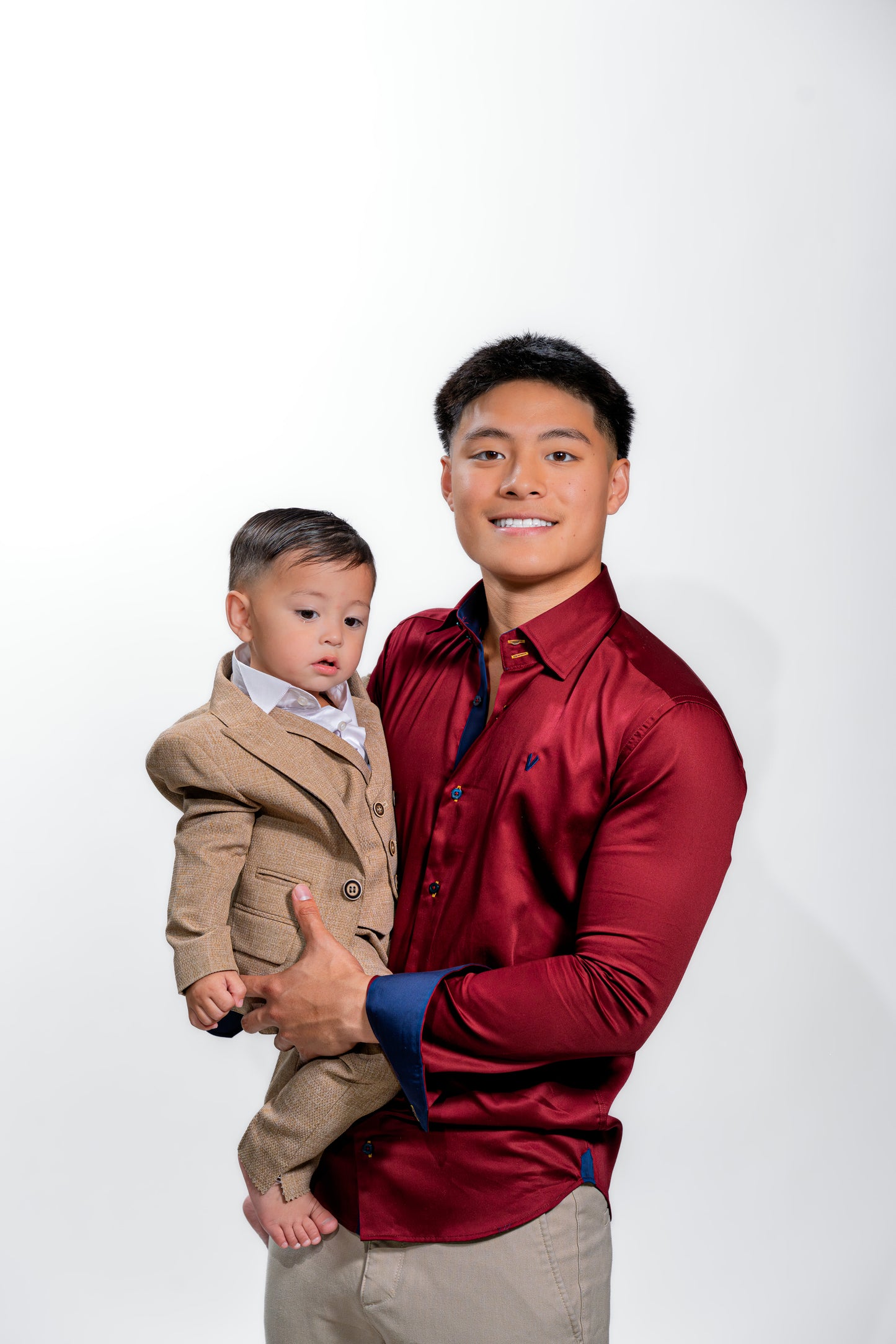 Men’s Burgundy Satin Wedding Party Shirt