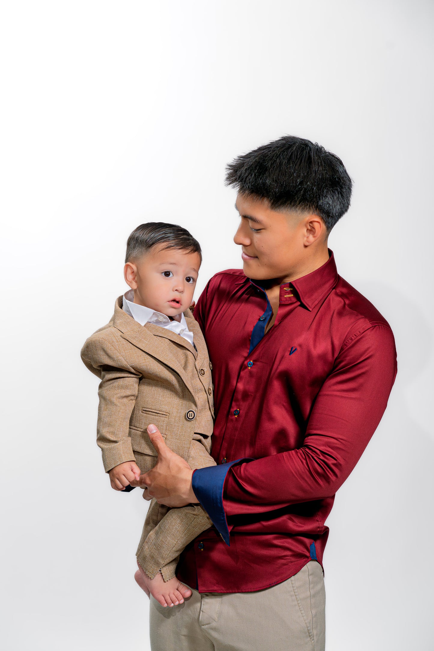 Men’s Burgundy Satin Wedding Party Shirt