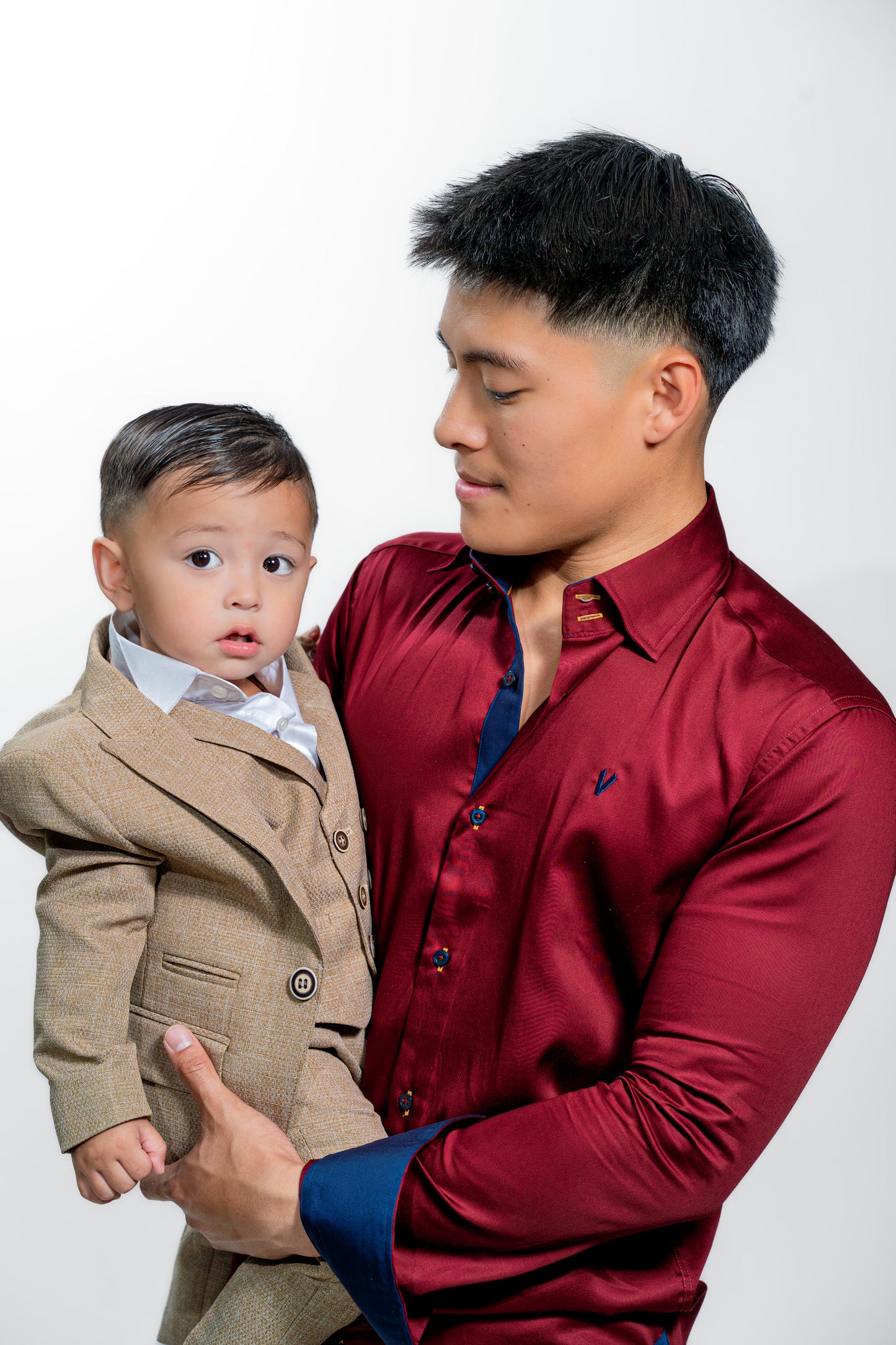 Men’s Burgundy Satin Wedding Party Shirt