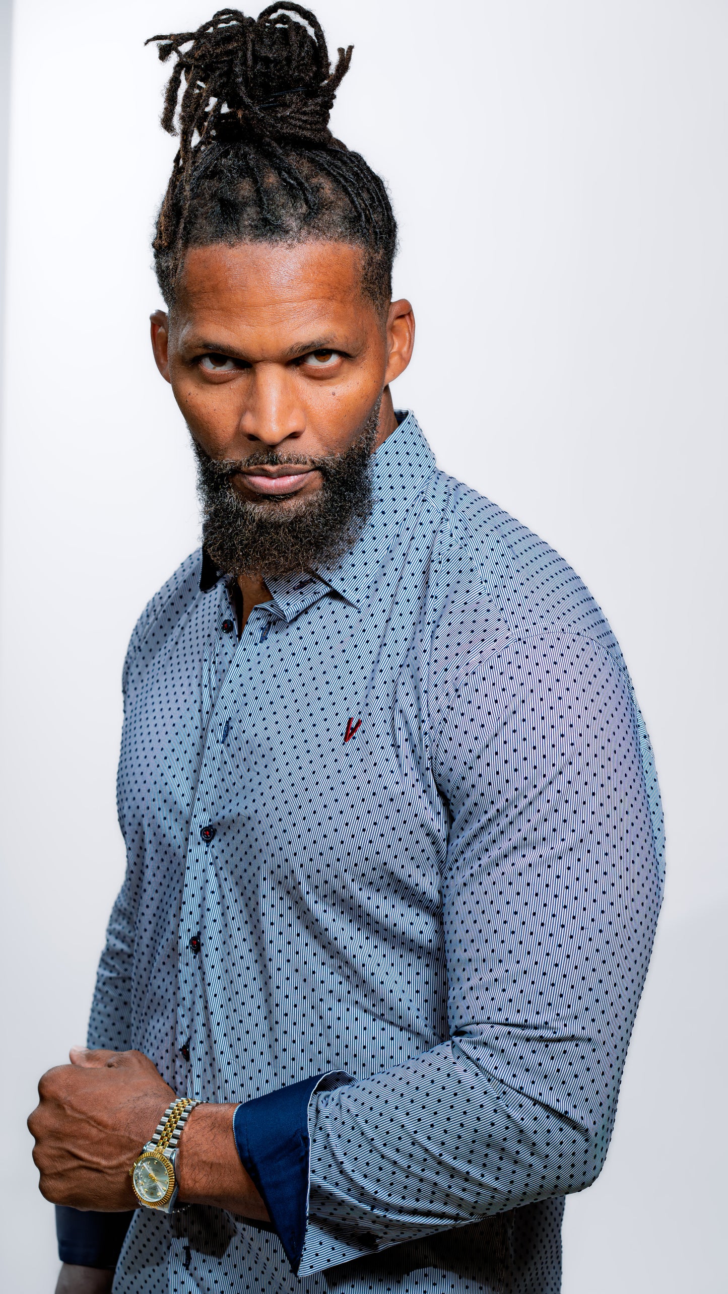 Men’s White Micro Print Boardroom Dress Shirt