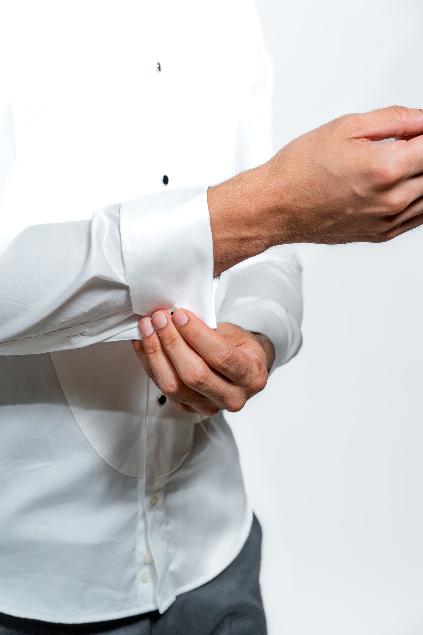 Men’s White Tuxedo Wedding Dress Shirt