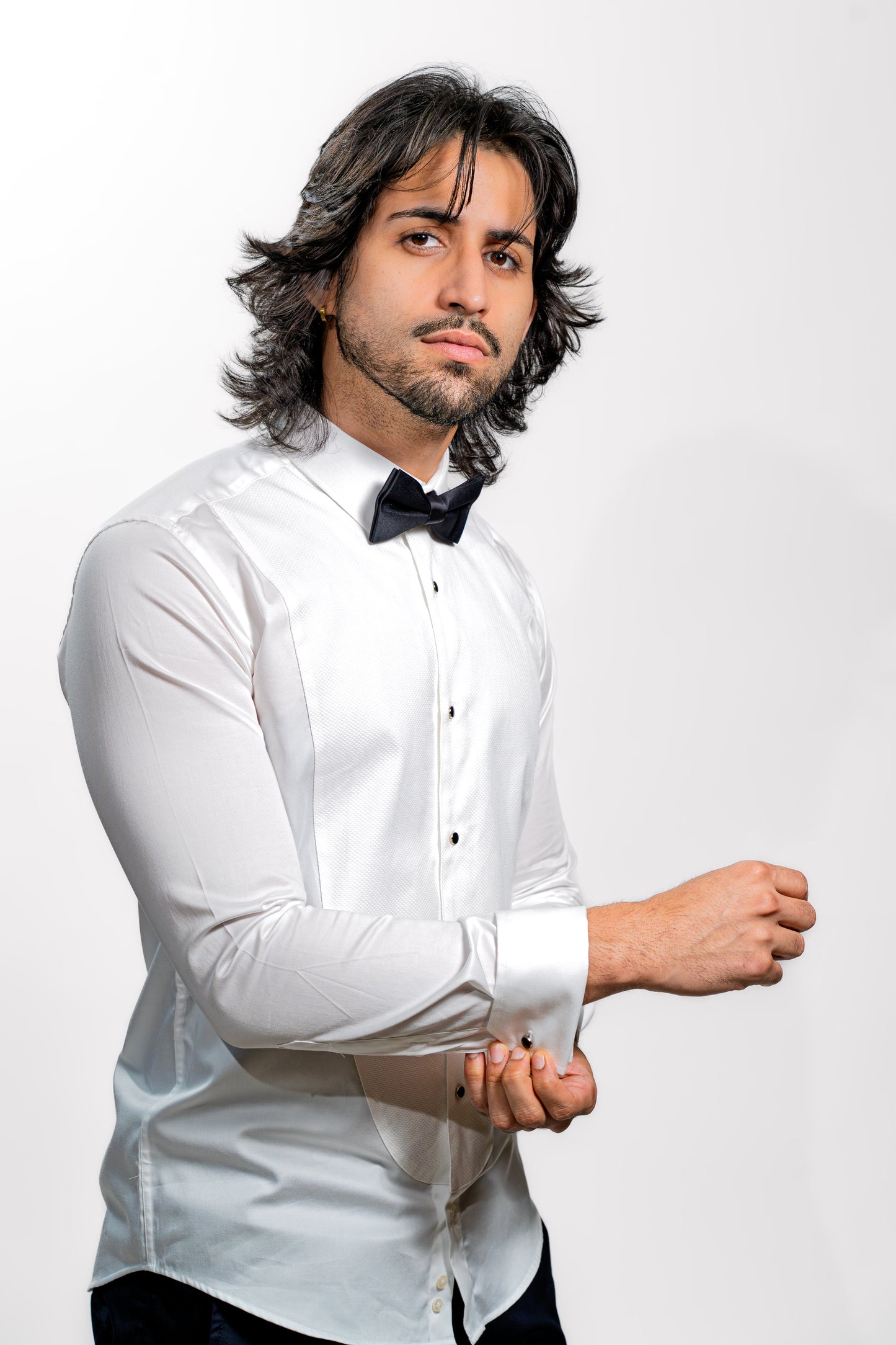 Men’s White Tuxedo Wedding Dress Shirt