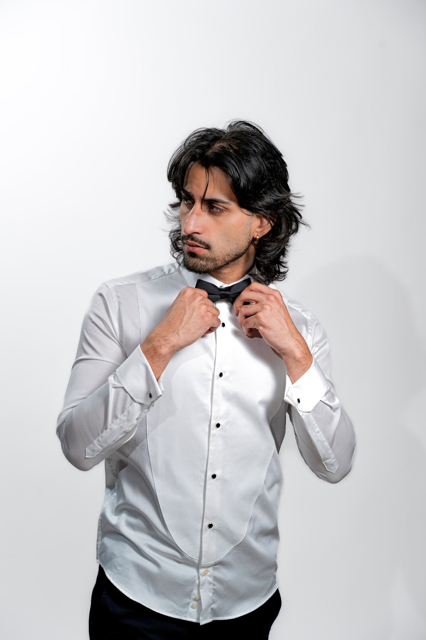 Men’s White Tuxedo Wedding Dress Shirt
