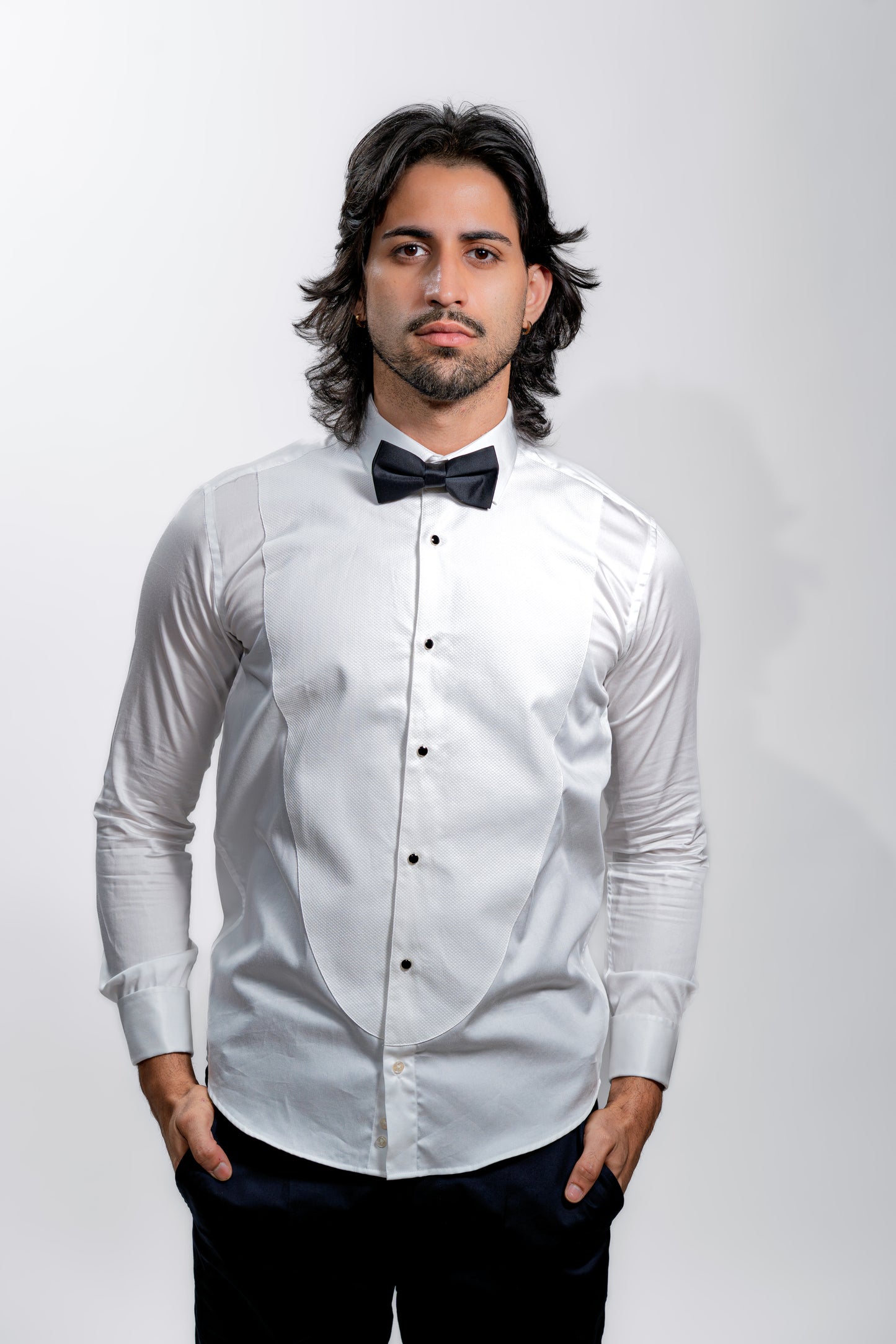 Men’s White Tuxedo Wedding Dress Shirt